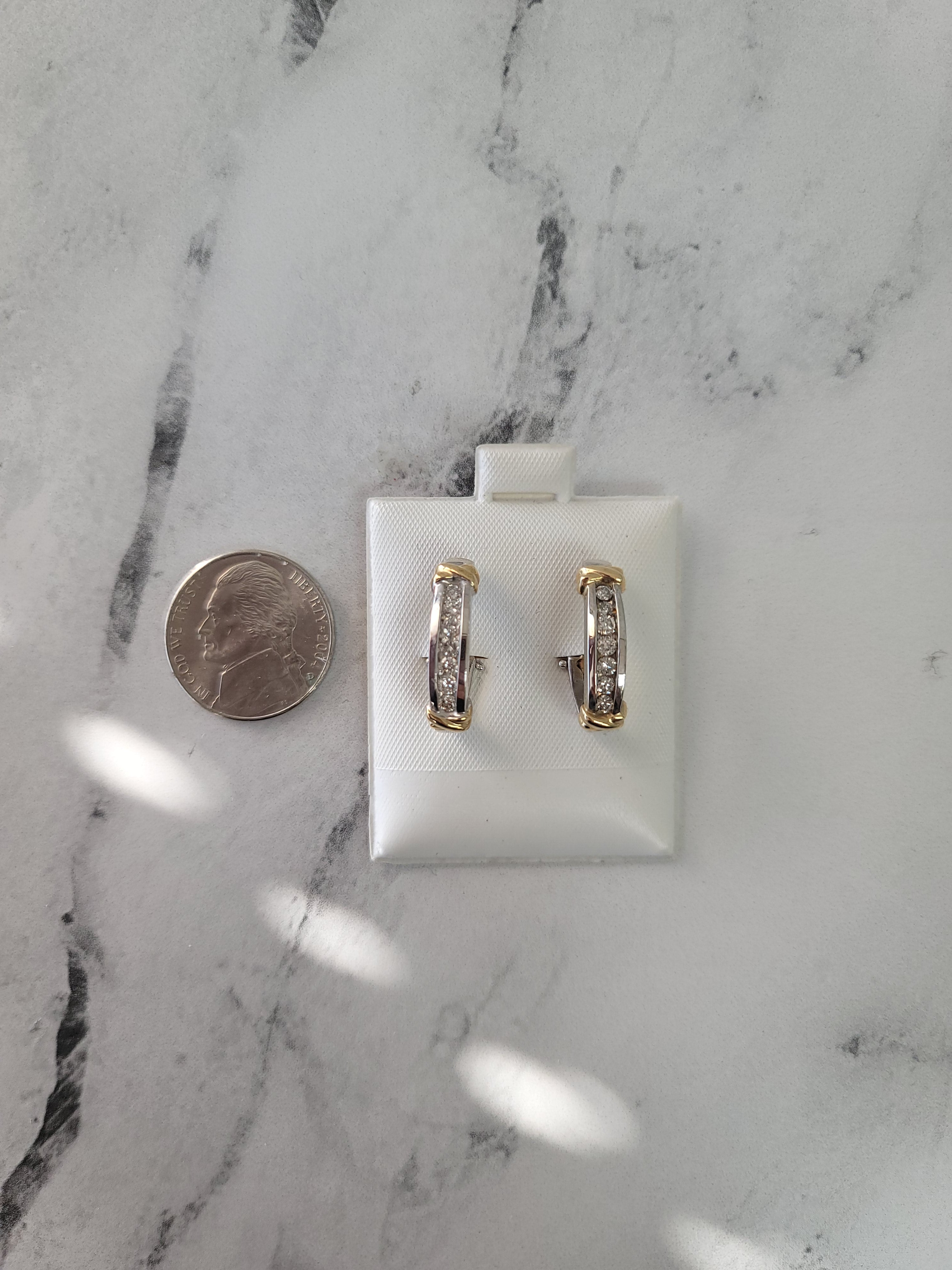 Channel Set Round Diamond Latchback Earrings - 14K Gold Stud Earrings for Women, Elegant Gift for Anniversary & Valentine's Day - Perfect for Parties, Weddings & Special Occasions