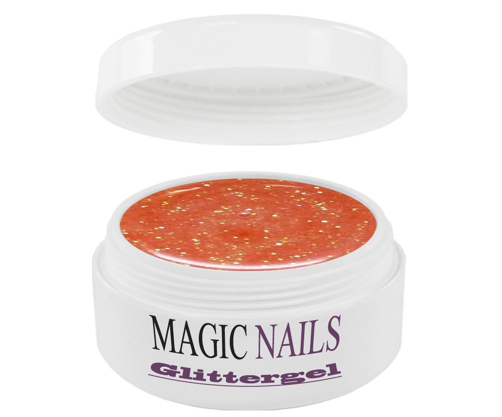 Magic Nails Glitter Gel - Pale Orange Nail Polish (42-30ml) for DIY Manicures, Nail Art & Salon Use