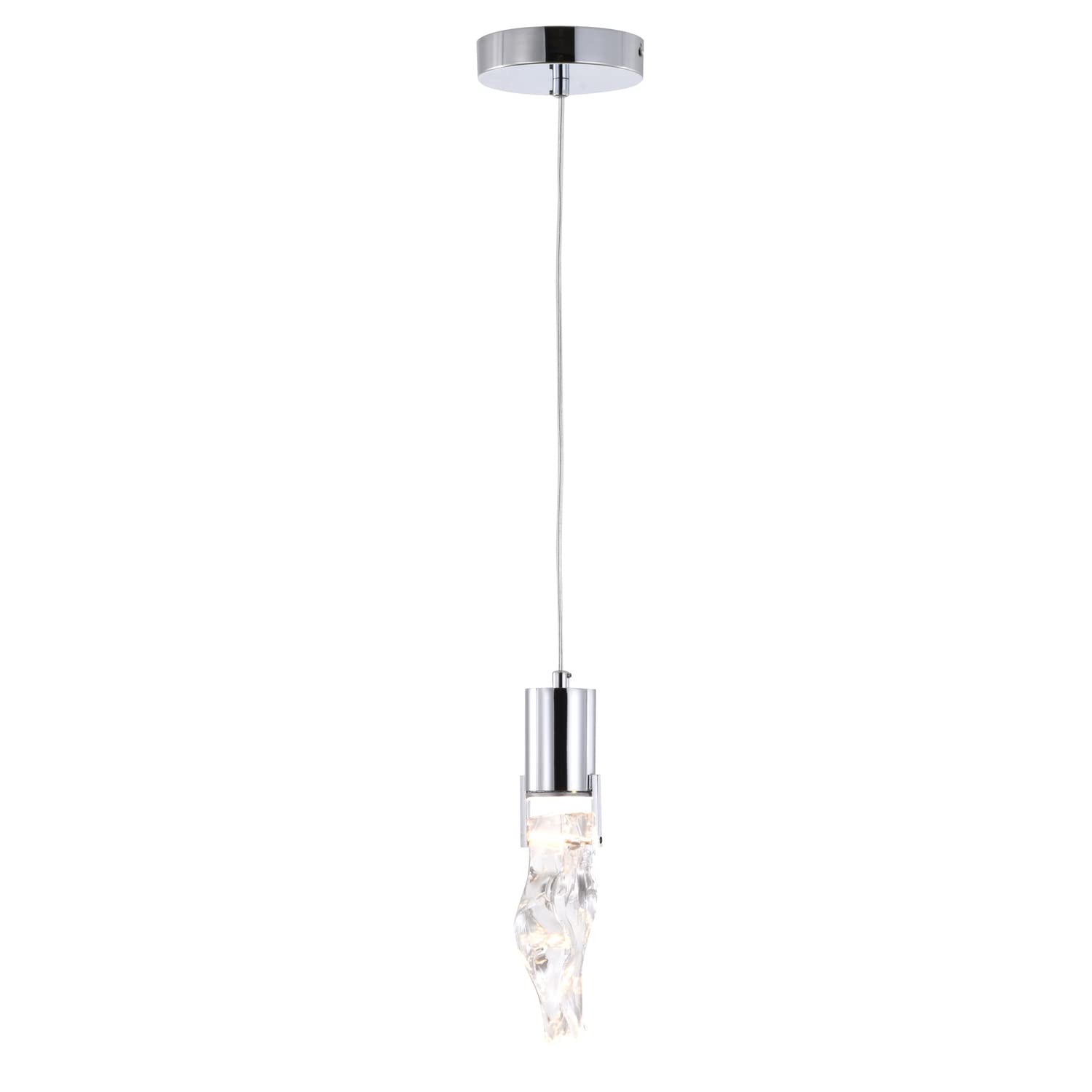 Modern LED Pendant Light - Energy Efficient Hanging Ceiling Lamp for Kitchen Island, Dining Room & Bedroom - Dimmable Indoor Lighting Fixture with Adjustable Height (3000K Warm White)