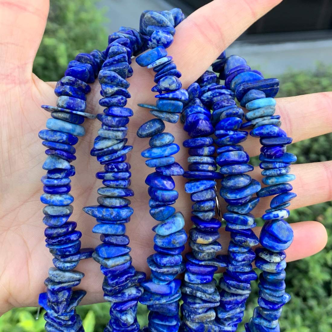 Natural Blue Lapis Lazuli Gemstone Beads - 7-12mm Flat Rondelle Loose Beads for Jewelry Making (15 Inch Strand) - DIY Necklace, Bracelet & Earrings Crafting Supplies - Healing Crystal Beads for Meditation & Spiritual Jewelry