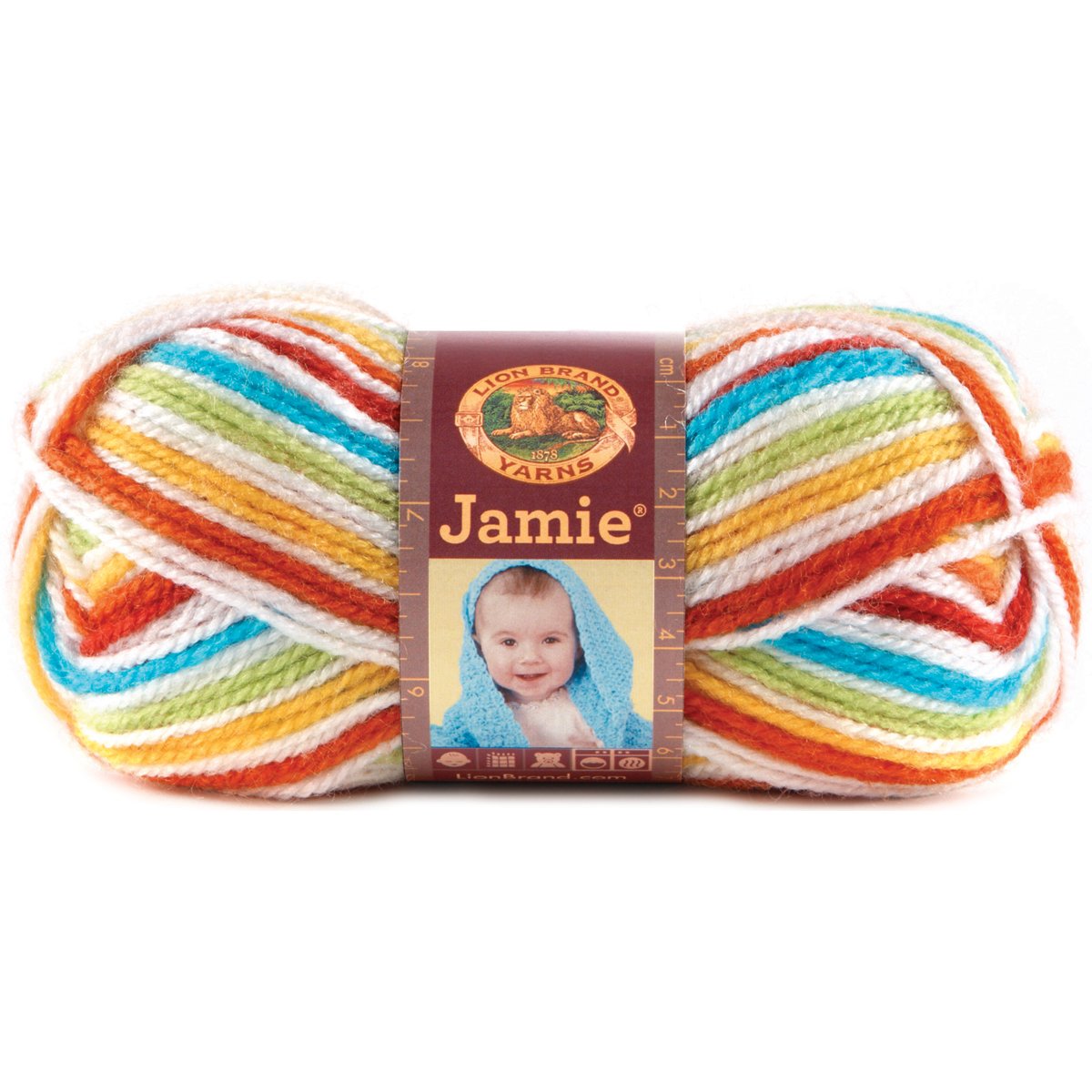 Lion Brand Yarn 881-205 Jamie Yarn, Caribbean Stripes - Soft Multicolor Knitting & Crochet Yarn for Scarves, Blankets & DIY Crafts - Perfect for Home Decor & Handmade Gifts
