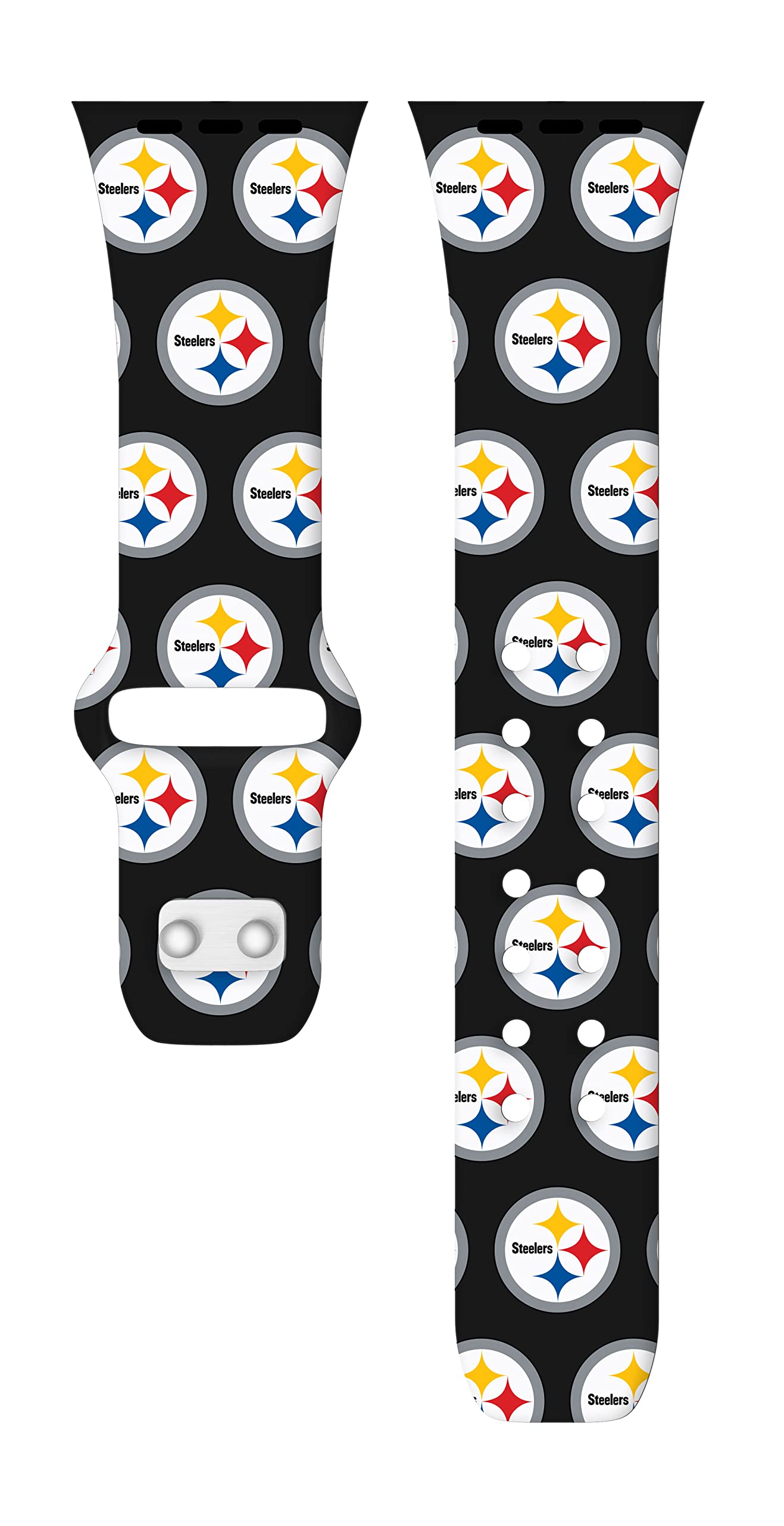 Pittsburgh Steelers HD Watch Band for Apple Watch - Durable Silicone Sports Strap, Compatible with All Apple Watch Series (38mm 40mm 41mm 42mm 44mm 45mm 49mm) - Perfect for Game Day, Workouts & Steelers Fans