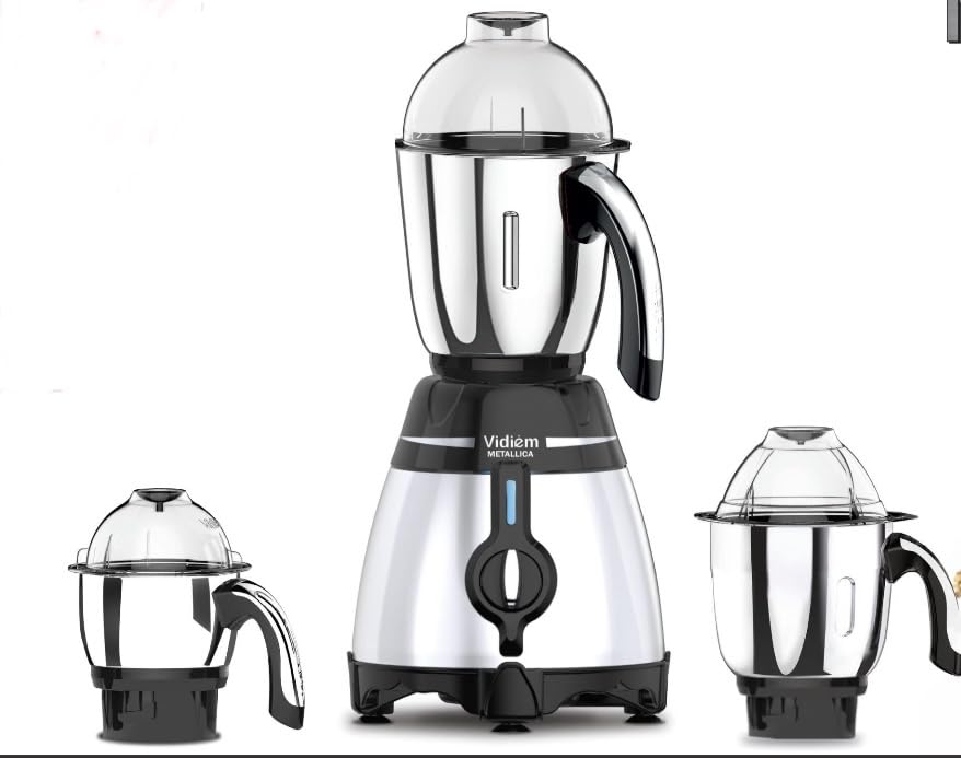750W 110V METALLICA STEEL Indian Mixer Grinder with Free Service Kit - Powerful Blender for Indian Cooking, Spice Grinding & Food Preparation in USA