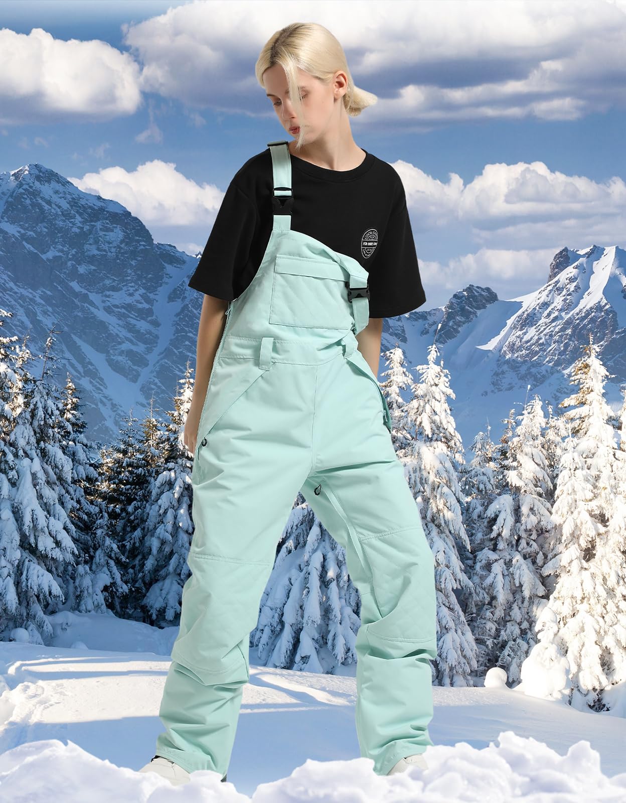 Women's Waterproof Insulated Ski Bib Overalls - Soft Ripstop Snow Pants for Skiing & Snowboarding | Winter Outdoor Sports & Cold Weather Activities