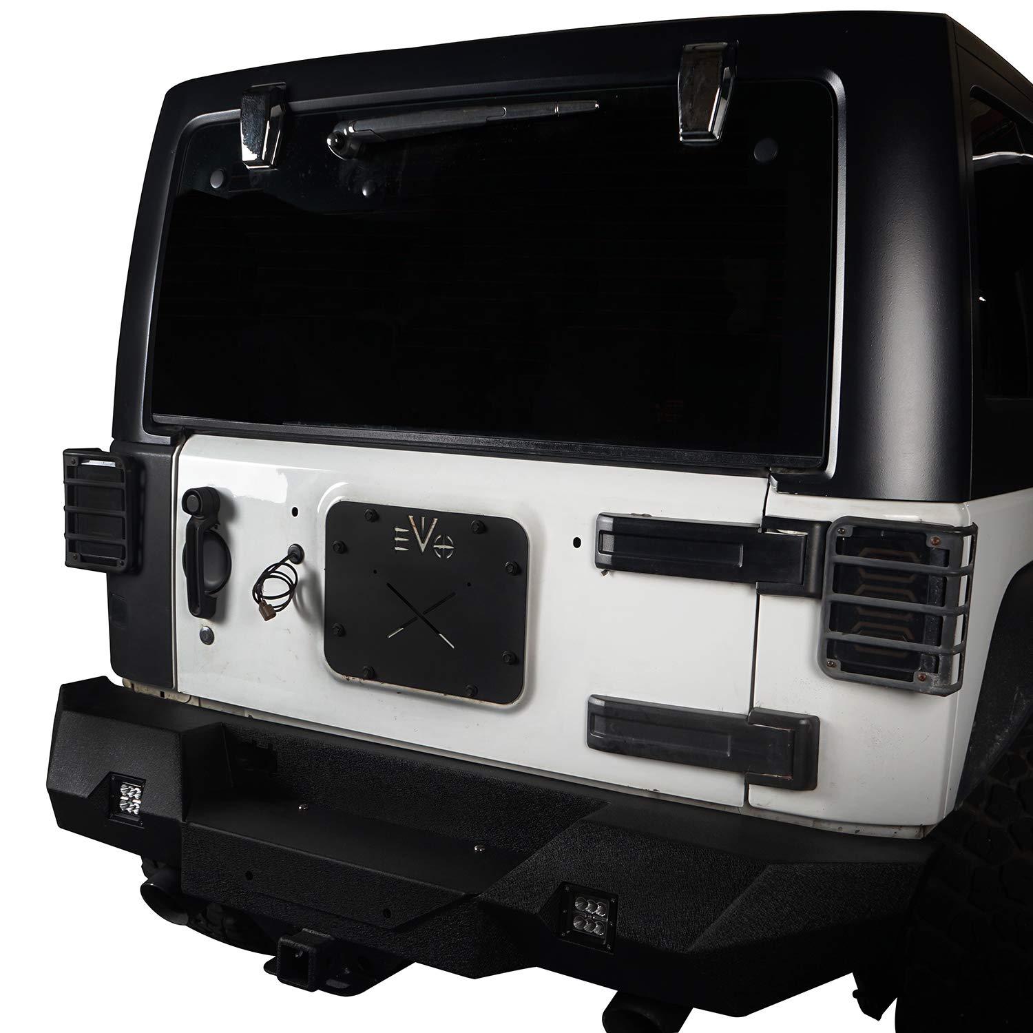 u-Box Wrangler Spare Tire Delete Plug - Heavy Duty Steel EVO Tailgate Vent Plate Cover for Jeep Wrangler JK & JKU Unlimited (2007-2018 Models) - Off-Road Accessory & Customization Upgrade for Jeep Enthusiasts