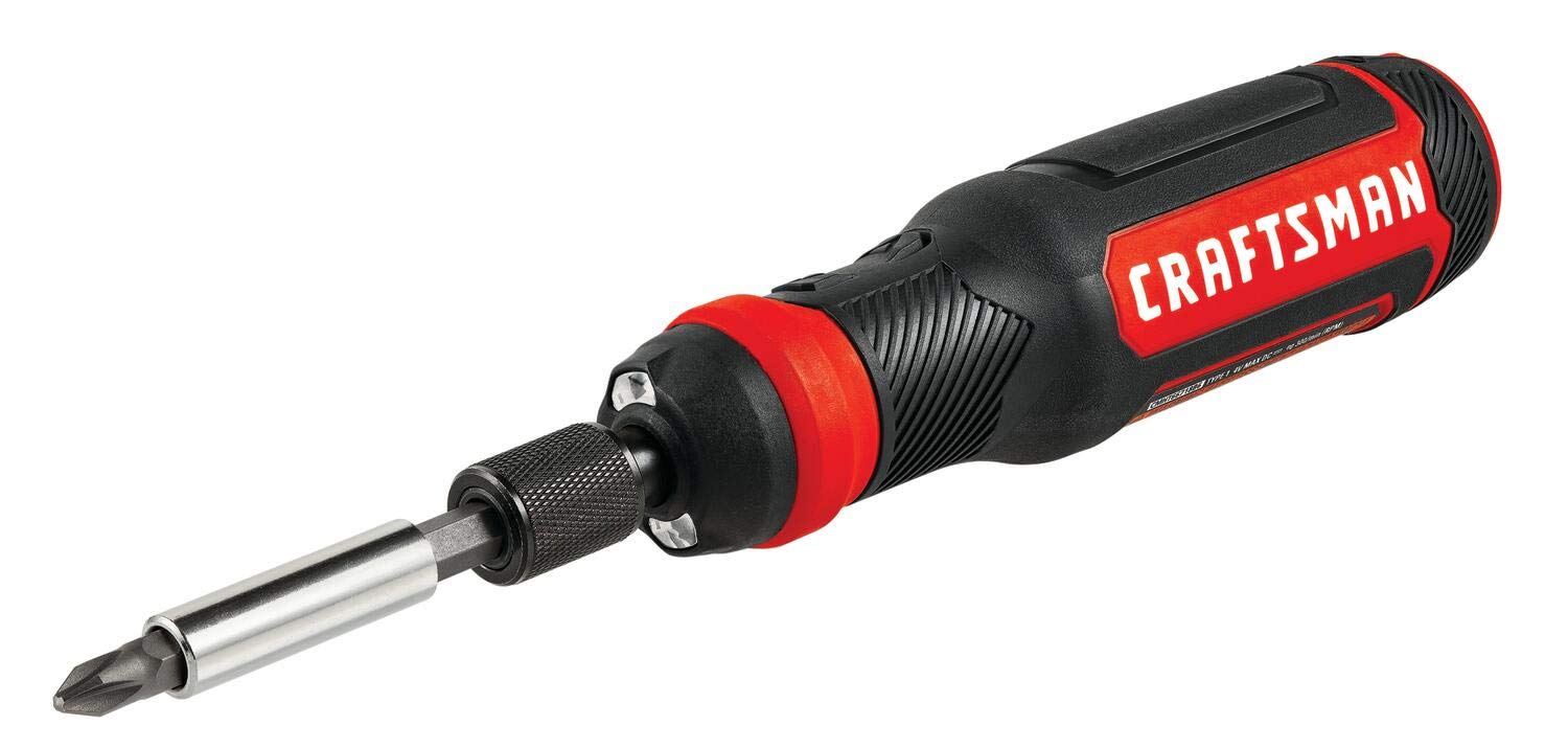 CRAFTSMAN 4V Cordless Screwdriver Set with 8 Accessories (CMHT66718B6) - Perfect for DIY Home Repairs, Furniture Assembly & Electrical Projects