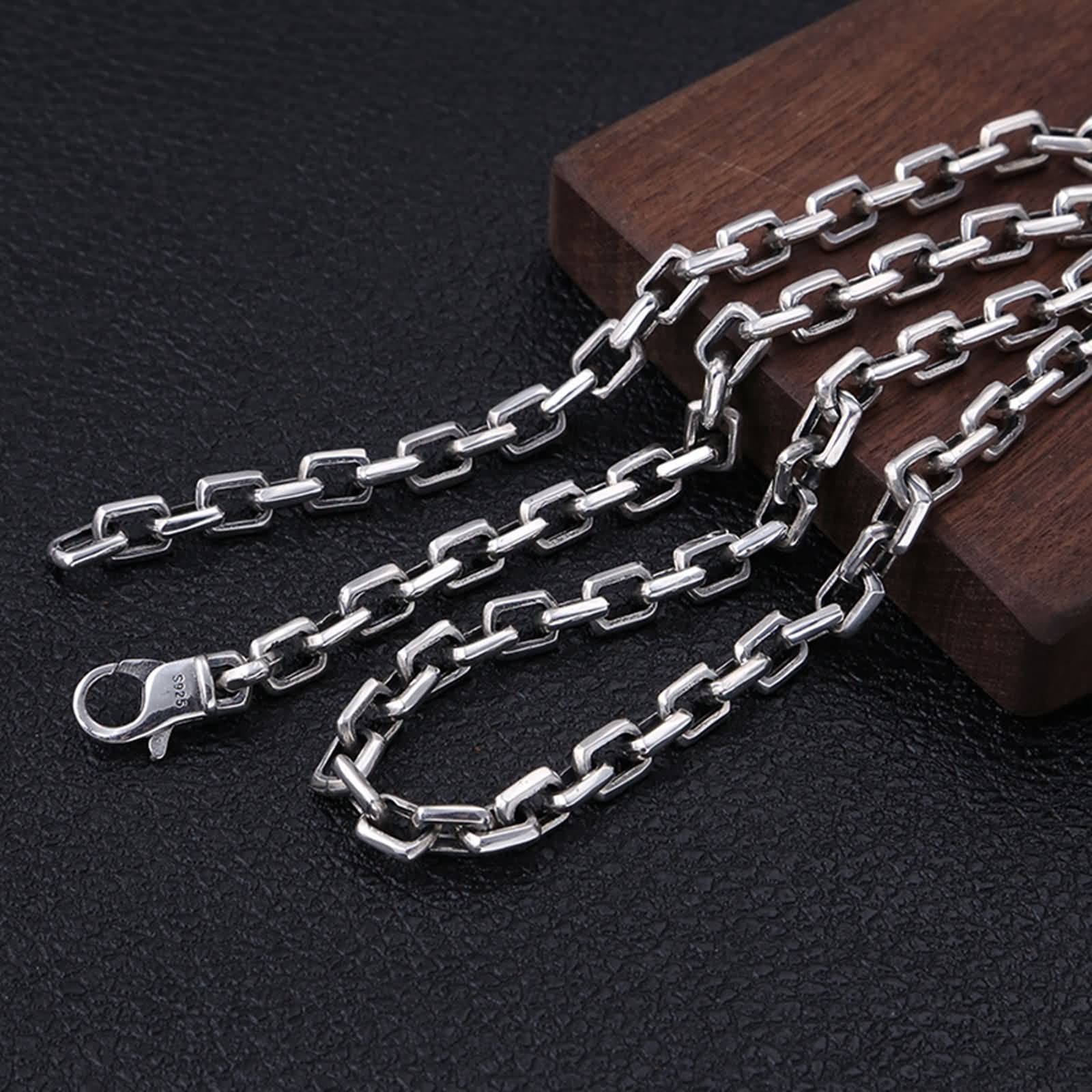 Beydodo 925 Sterling Silver Men's Cable Chain Necklace - 7mm Width, 20-30 Inch Adjustable Punk Style Necklace for Men | Perfect for Gifts, Casual Wear, and Rock Fashion