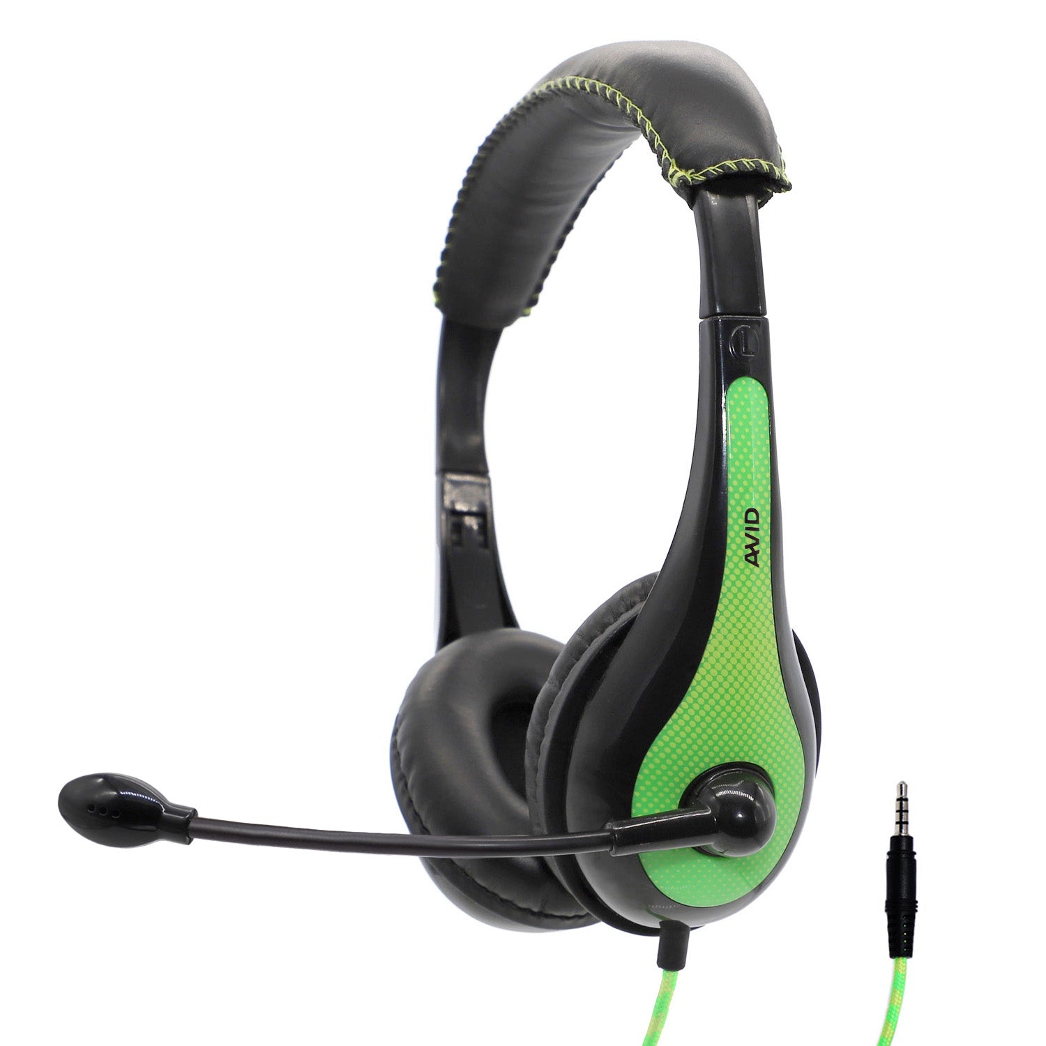 Avid AE36 Green Wired Gaming Headset with 3.5mm Jack - Perfect for PC, PS4, Xbox & Mobile Gaming