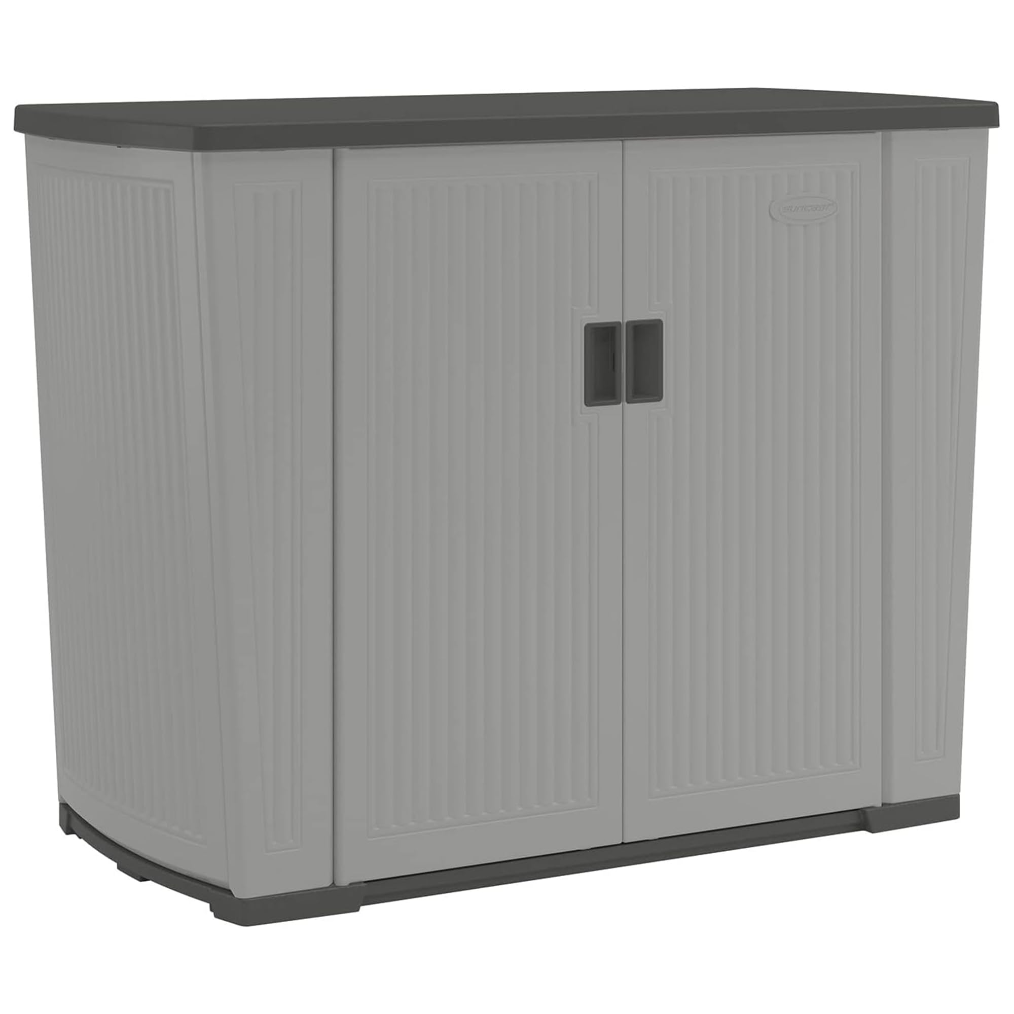 Suncast 130 Gallon Outdoor Storage Shed for Patio, Garden & Backyard - Weather-Resistant Dove Gray Utility Shed | Perfect for Storing Lawn Equipment, Pool Supplies & Seasonal Decor