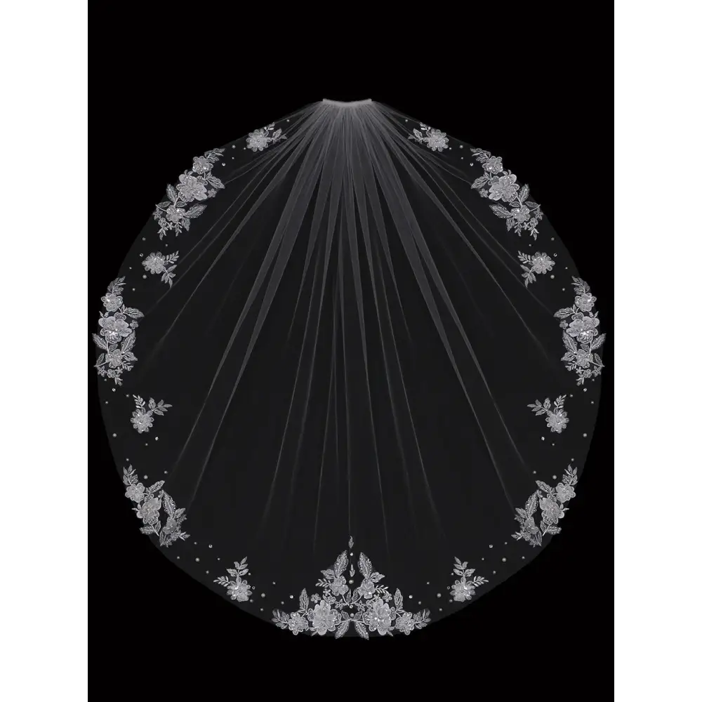 Elegant Single Tier Wedding Veil with Comb | V2387SF | Perfect for Bridal Ceremonies, Photo Shoots & Formal Events