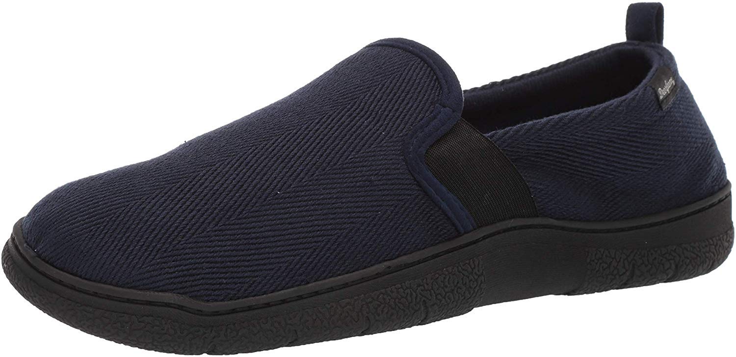 Dearfoams Men's Henry Closed Back Slippers - Soft Indoor/Outdoor House Shoes for Comfort & Support - Perfect for Lounging, Relaxing at Home or Quick Outdoor Errands