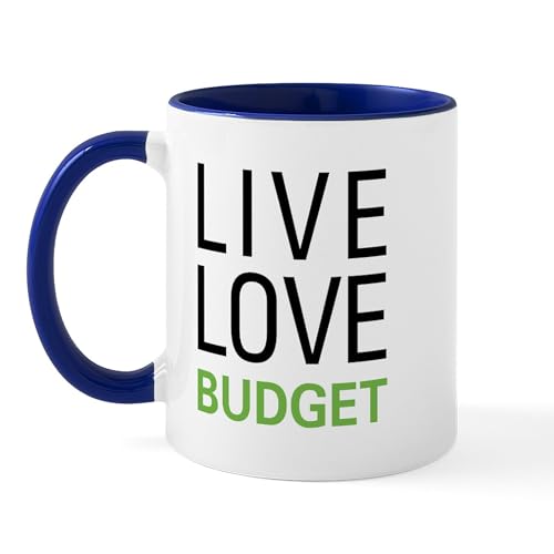 White/Navy Inside - Live Love Budget Mug
