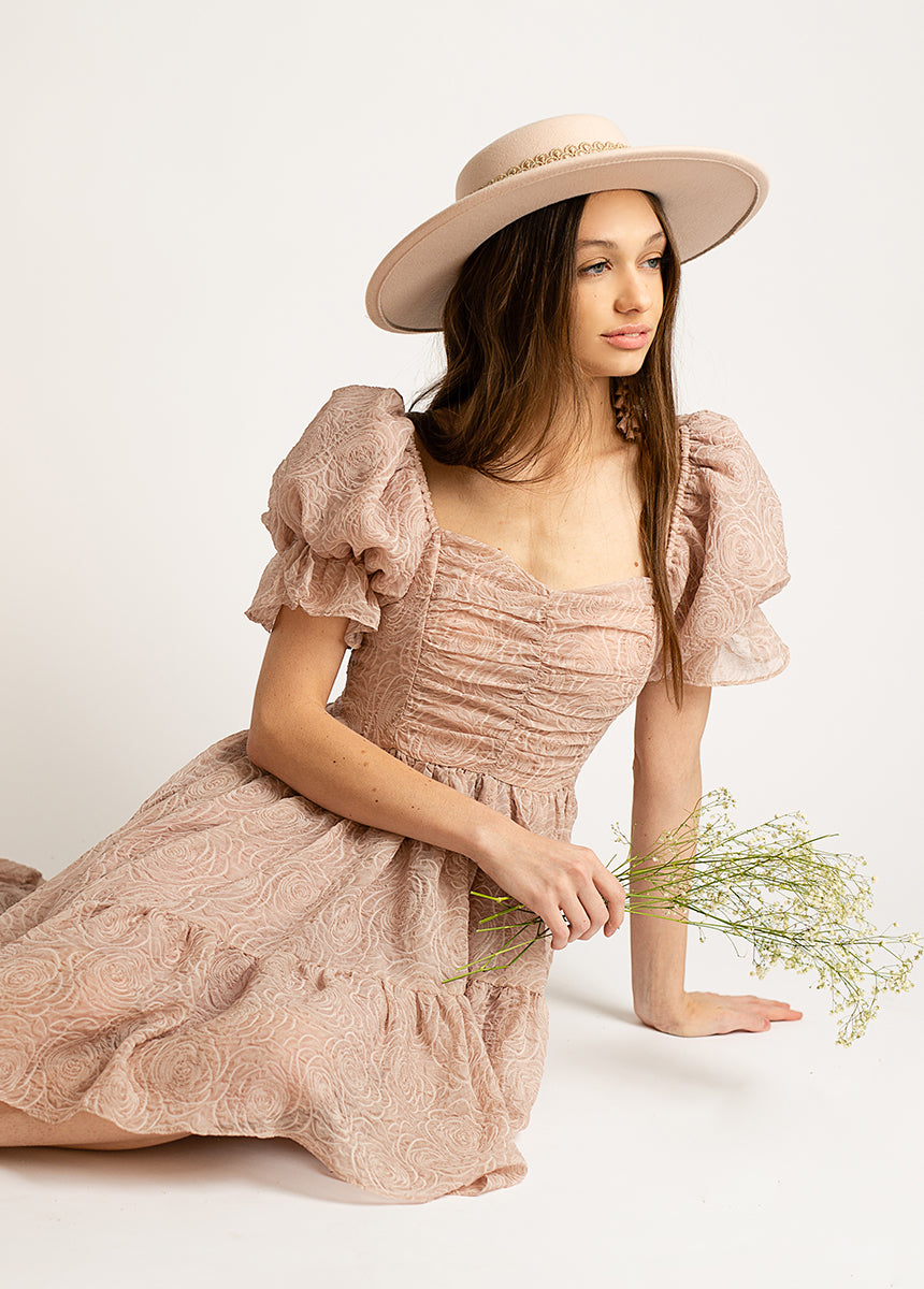 Elegant Swan Impact Dress in Dusty Lilac - Flowy Midi Dress for Women, Perfect for Weddings, Parties & Special Occasions
