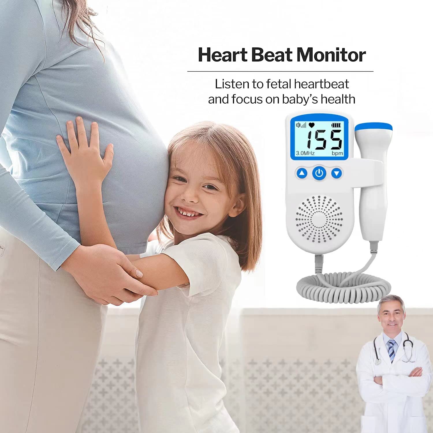 Pregnancy Doppler Fetal Heartbeat Monitor Bag - Portable Carrying Case for Baby Heartbeat Doppler Accessories - Perfect for Home Use, Doctor Visits & Baby Showers