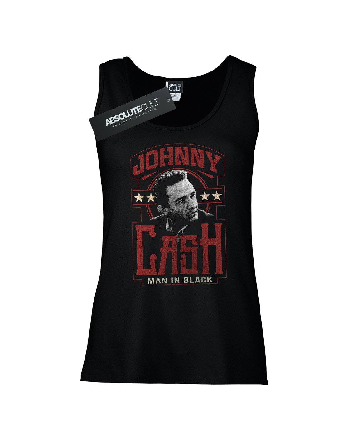 Johnny Cash Women's Man In Black Tank Top - Vintage Band Tee for Concerts & Casual Wear - Soft Cotton Sleeveless Shirt for Music Fans & Retro Style Lovers