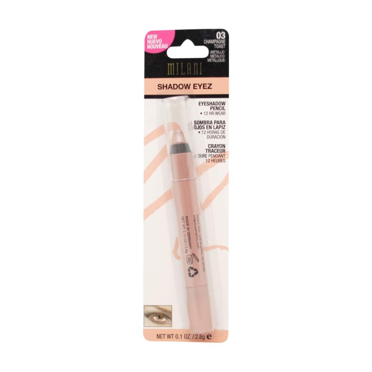 MILANI Shadow Eyez 12 Hour Long Wear Eyeliner Pencil - Champagne Toast | Waterproof & Smudge Proof | Perfect for Day to Night Makeup Looks