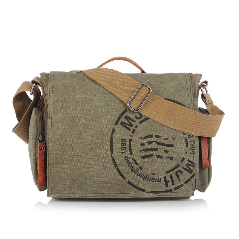 Sheldon Canvas Messenger Bag for Laptop 14 Inch - Durable Crossbody Work Bag for Men & Women - Perfect for Office, School, Travel & Commuting