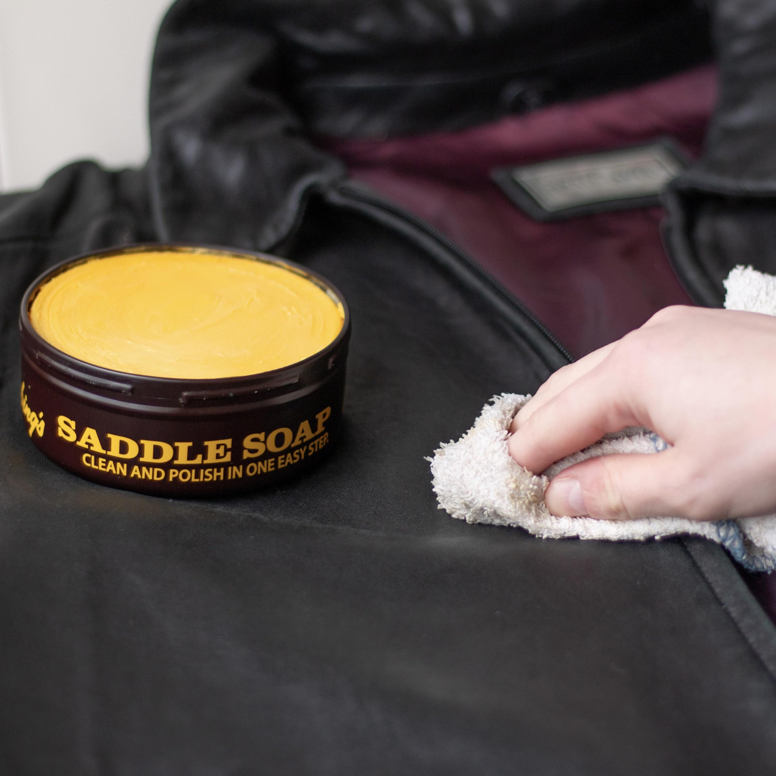Fiebing's Yellow Saddle Soap for Leather (2 Pack, 12 oz Each) - Premium Leather Cleaner & Conditioner to Soften, Protect & Restore Leather Items - Ideal for Car Seats, Couches, Shoes, Boots, Bags & Purses - Perfect for Leathercraft, Auto Detailing & Home Care