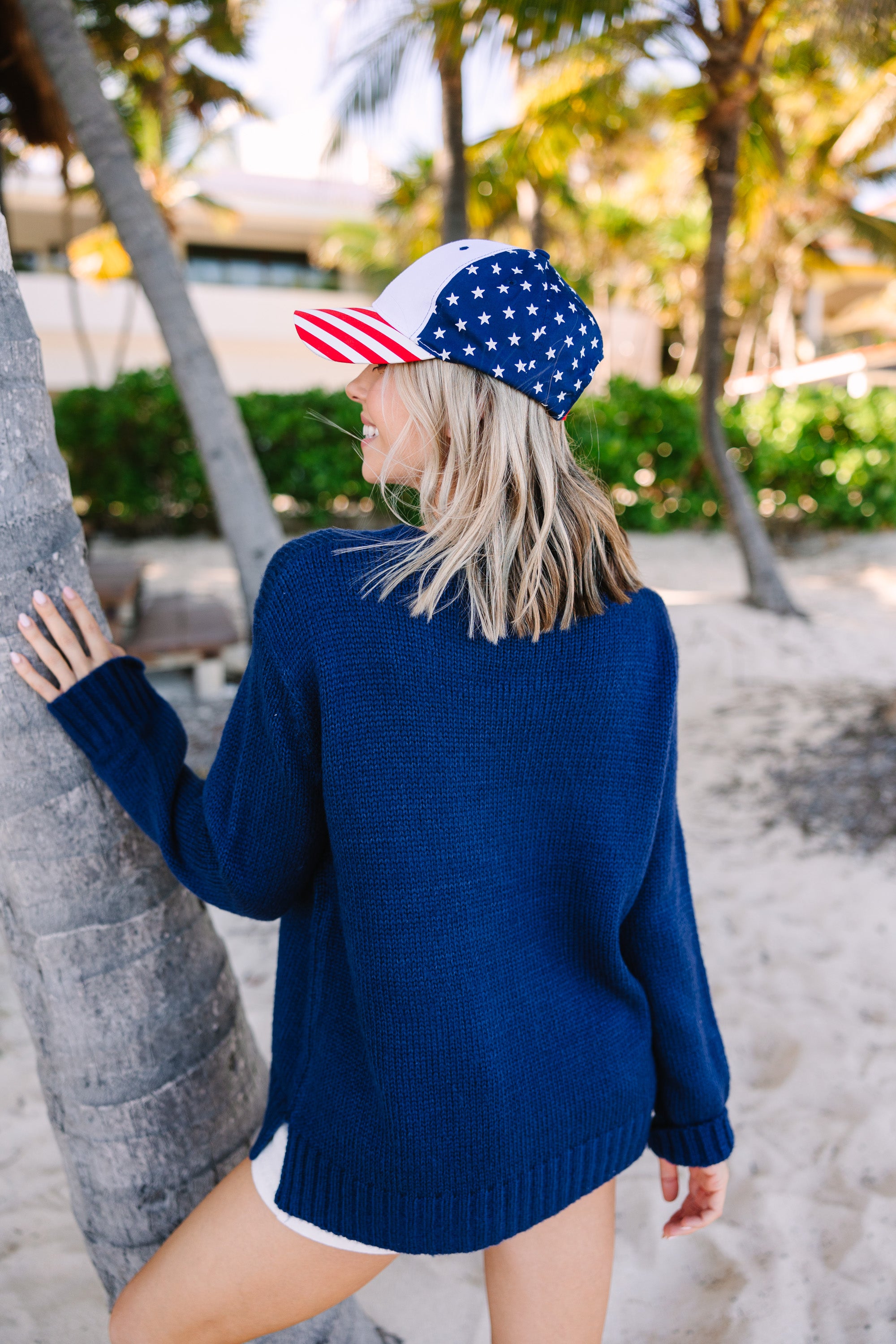 American Beauty Navy Blue Star Baseball Cap - Stylish Patriotic Hat for Men & Women - Perfect for 4th of July, Sports Games, and Outdoor Activities