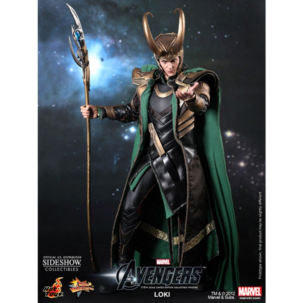 Hot Toys The Avengers Movie Masterpiece 1/6 Scale Loki Action Figure 32 cm - Collectible Marvel Superhero Figurine for Display & Cosplay Enthusiasts