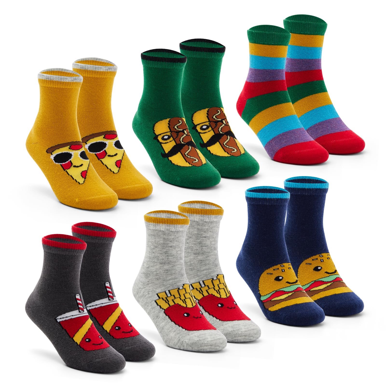 **6 Pack Boys' Wool Winter Socks - Thick Thermal Crew Socks for Kids, Warm & Cozy for Cold Weather - Perfect for School, Outdoor Play & Snow Days**