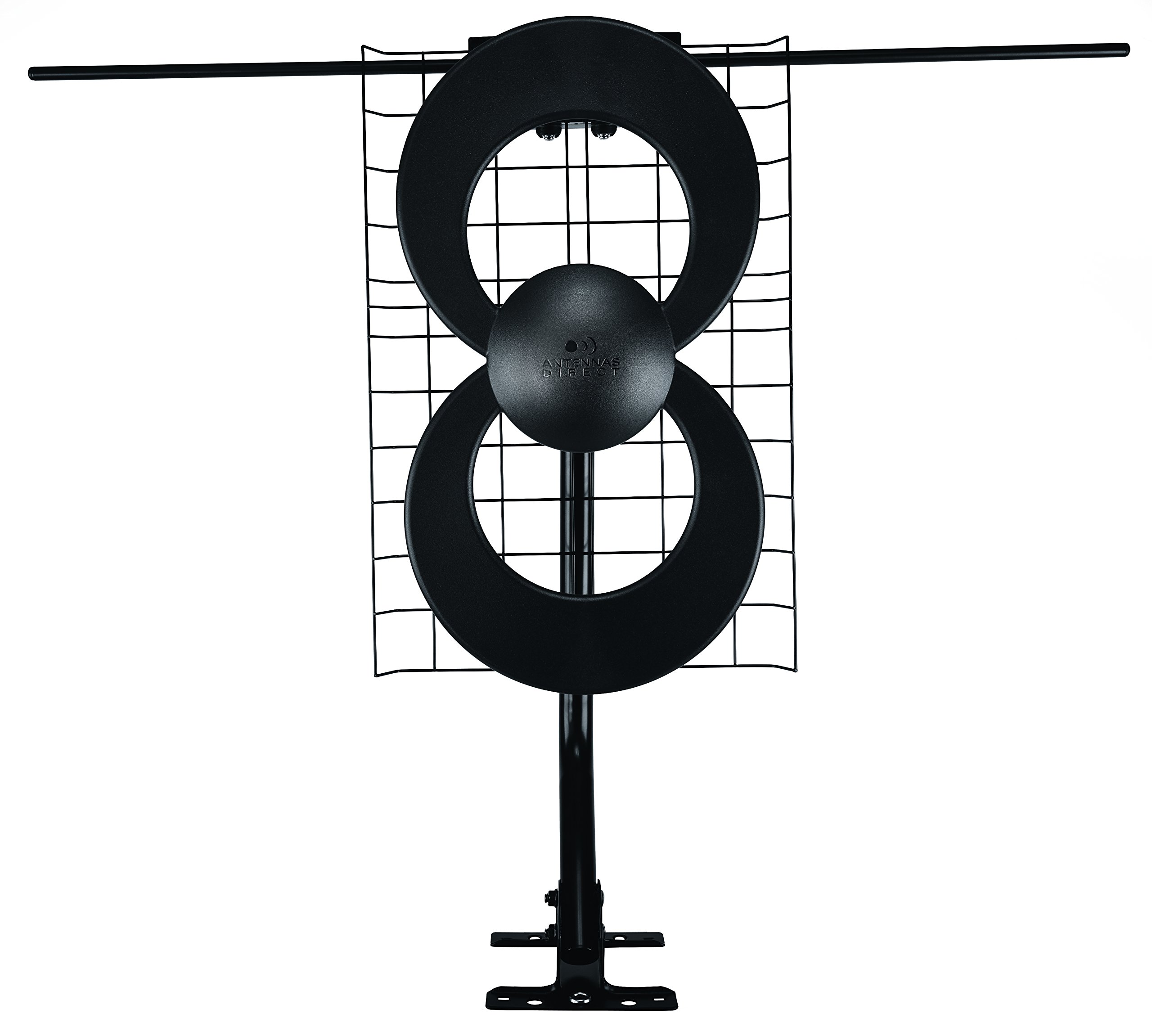 Antennas Direct ClearStream 2V TV Antenna - 60+ Mile Range UHF/VHF Indoor Outdoor Antenna with Adjustable Mast Clamp & Pivoting Base - 4K Ready HDTV Reception for Home, RV, Camping & Office Use - Black (C2V-J3)