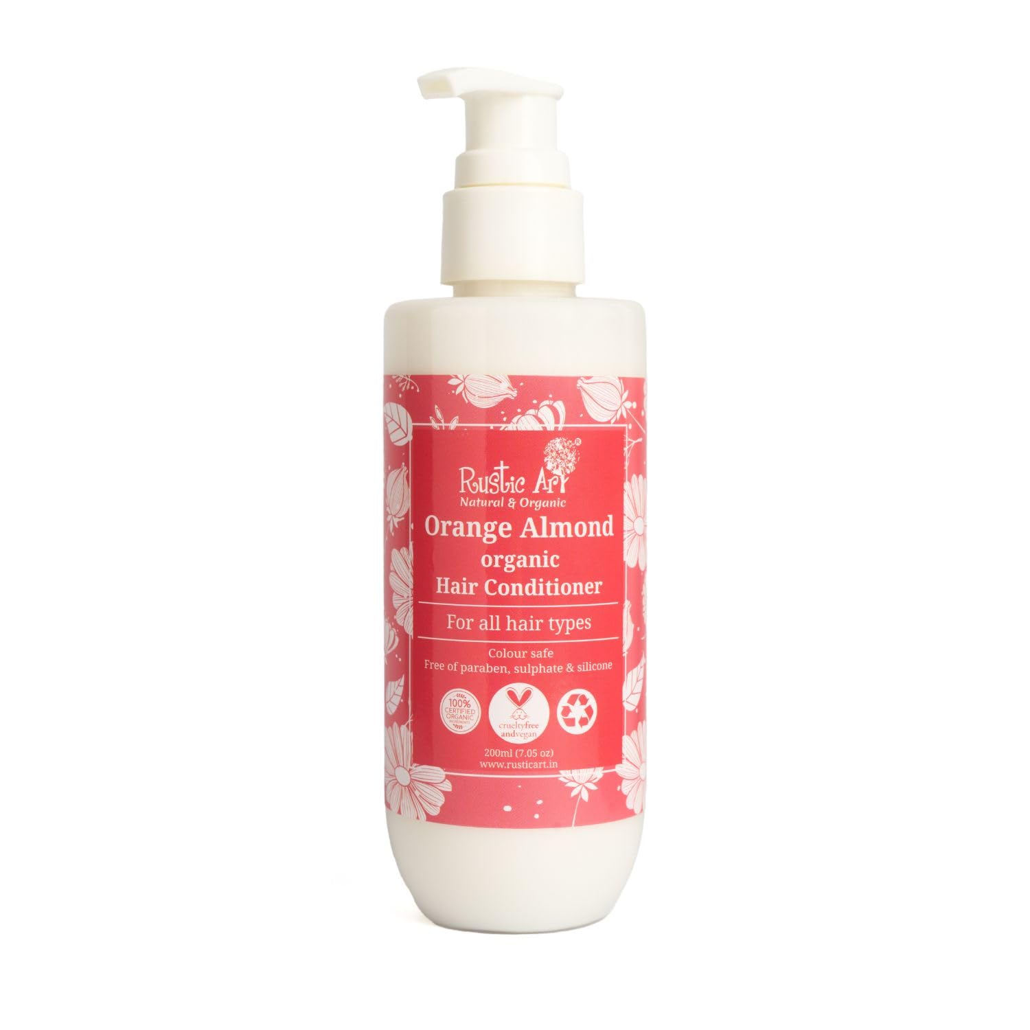 Organic Orange Almond Hair Conditioner with Coconut Milk & Jojoba Oil - 200ml for Soft, Manageable Hair - Natural & Nourishing for Women & Men - Perfect for Dry, Damaged Hair Care & Daily Hydration