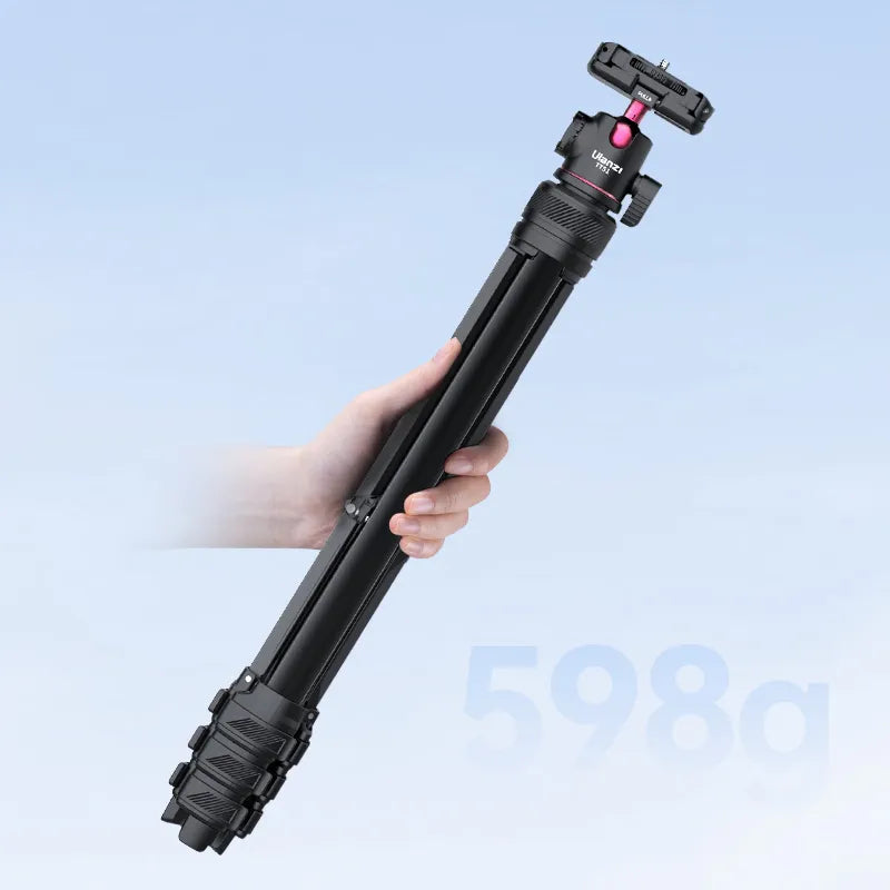 Ulanzi TT51 Aluminum Alloy Lightweight Portable Tripod Stand with 360° Ball Head - Perfect for Travel, Vlogging, Photography & Outdoor Adventures (Model T089GBB1)