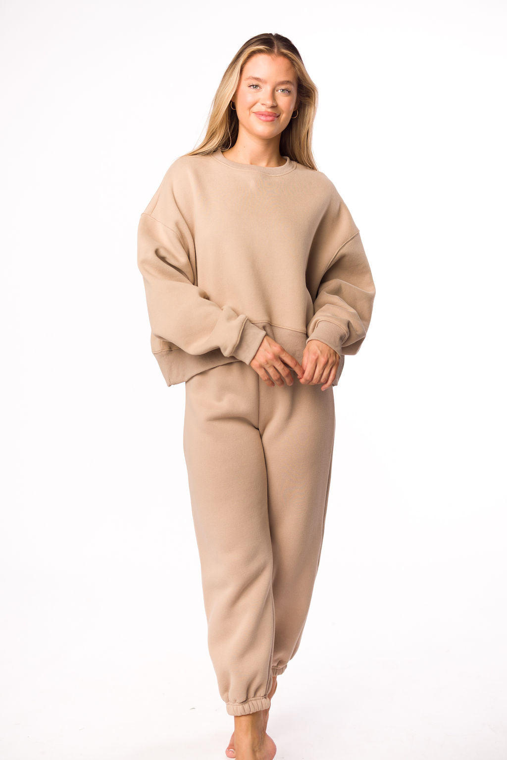 Soft & Cozy Mocha Sweatpants for Women - Lounge, Yoga & Home Wear - Comfortable Fleece Joggers for Relaxing & Running Errands