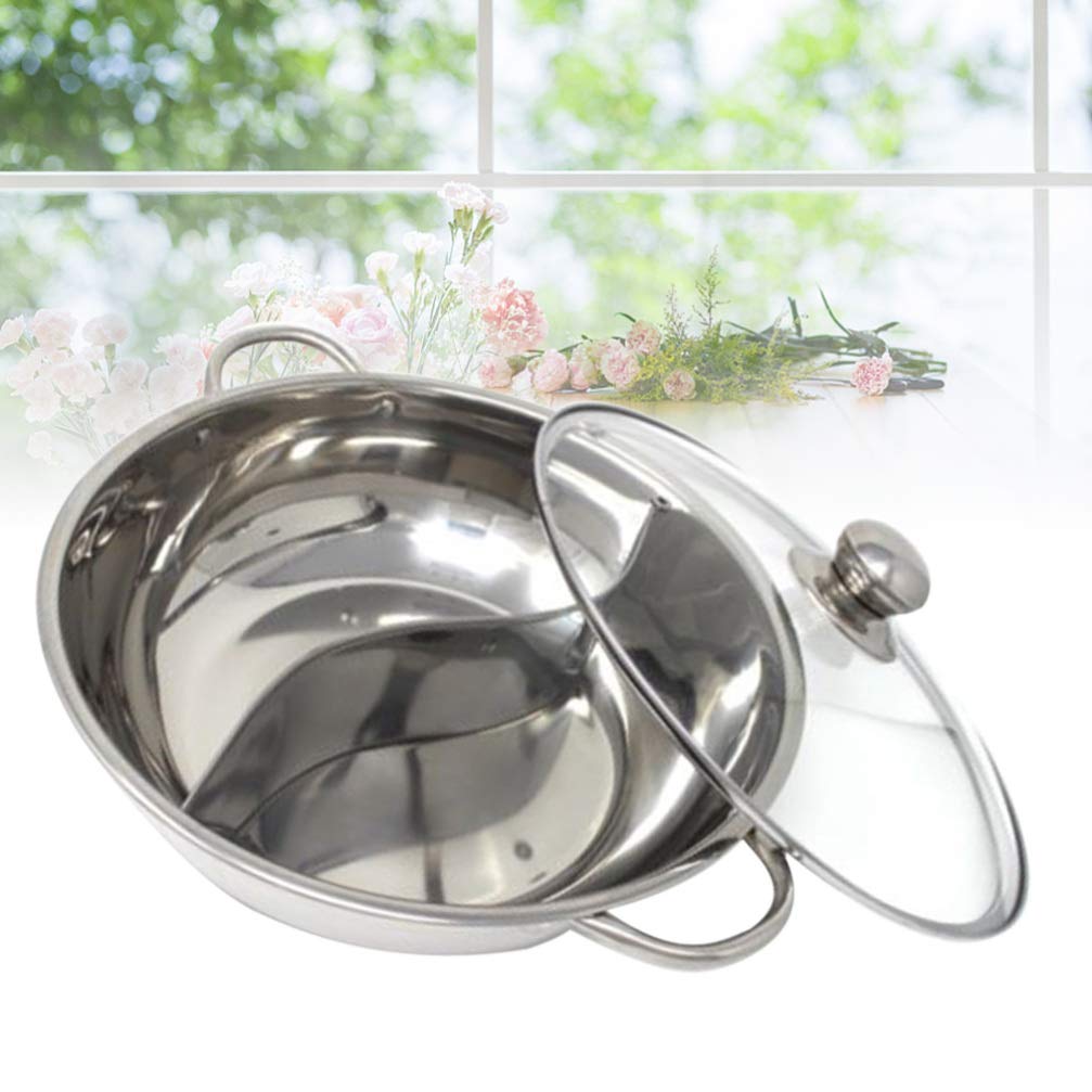 Hot Pot Cookware with Divider - Stainless Steel Shabu Shabu Pot for Home Cooking, Party & Asian Cuisine | Perfect for Family Gatherings & Entertaining
