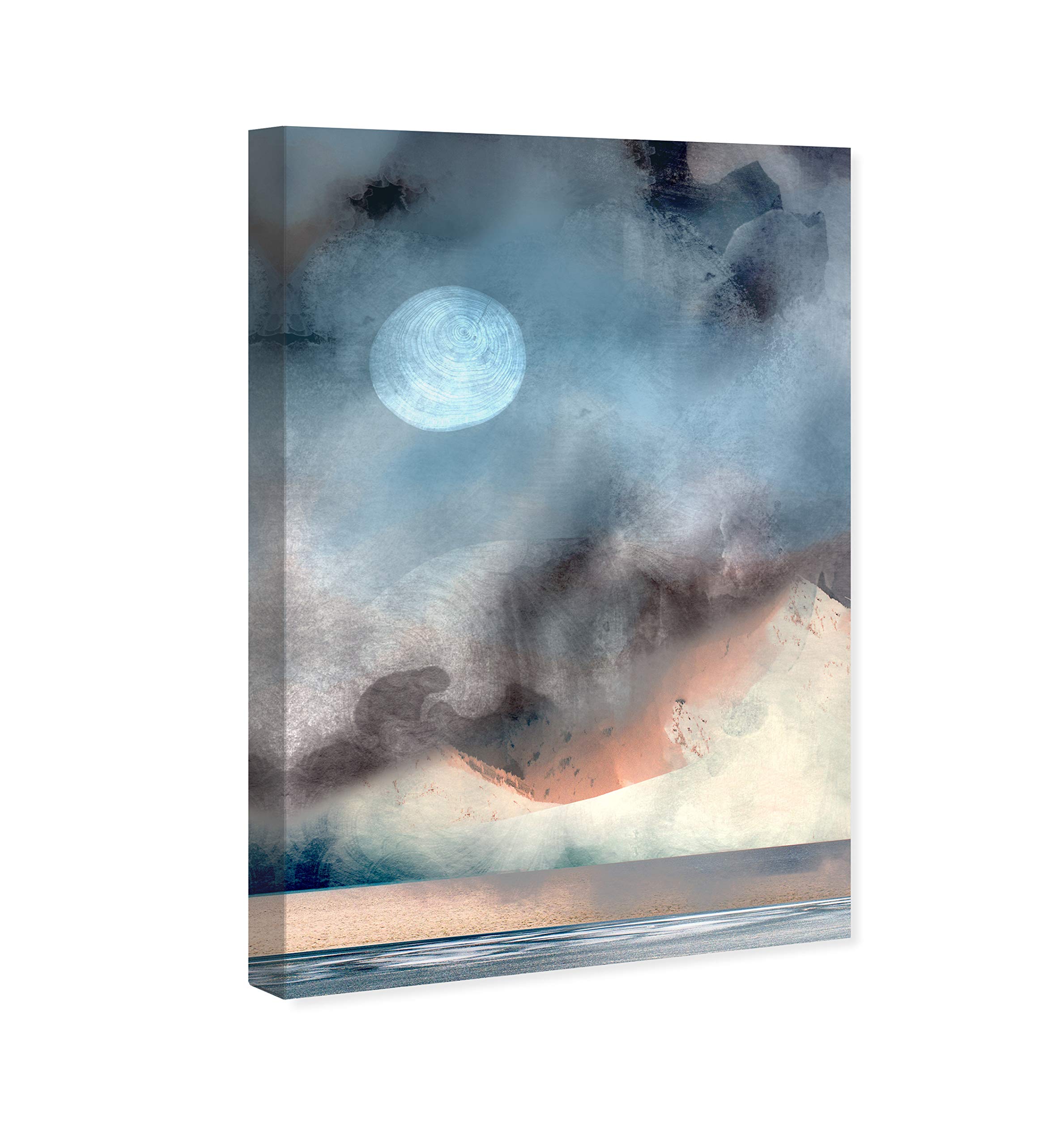 Blazing Moon Space Wall Art Canvas Print - 16