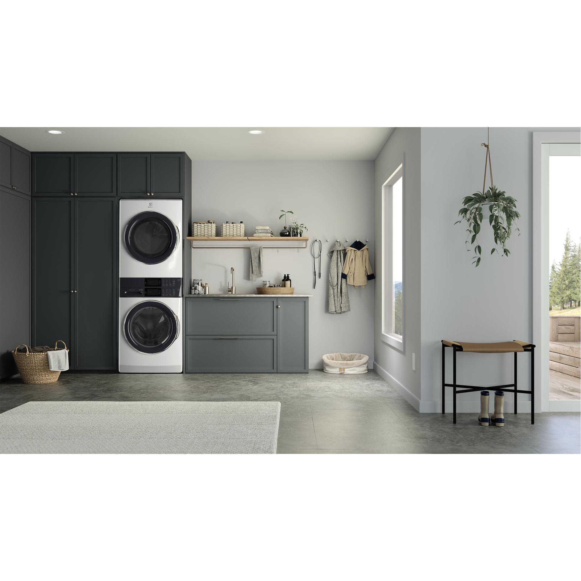 Electrolux ELTE730CAW Electric Stackable Washer and Dryer with LuxCare® Technology - Perfect for Small Laundry Rooms and Apartments