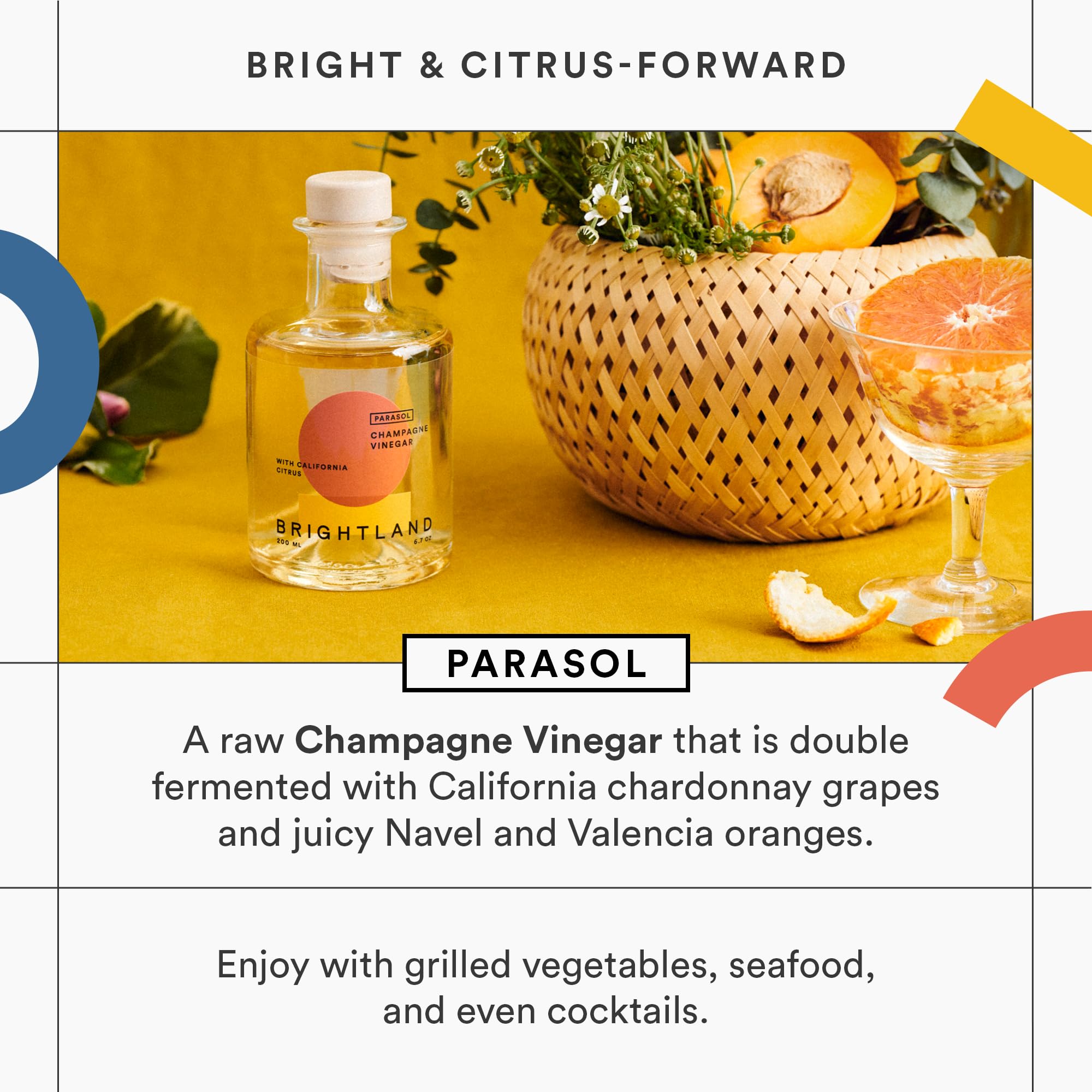 Brightland The Pair - Premium Balsamic Vinegar & Champagne Vinegar Duo Set | Artisanal, Organic Vinegars for Salad Dressings, Marinades, Cooking & Drizzling | 6.7 Fl Oz | Perfect for Gourmet Meals, Healthy Recipes & Gift Giving