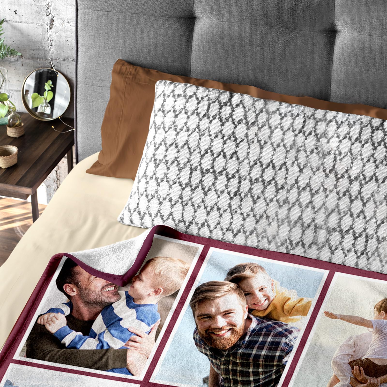 Custom Photo Blanket Personalized for Women & Men - Flannel Throw Blanket with Picture - Perfect Christmas, Valentine's, Birthday Gift for Mom, Dad & Family (DAD-2 Design) | Cozy Home Decor, Couch Snuggling & Thoughtful Present