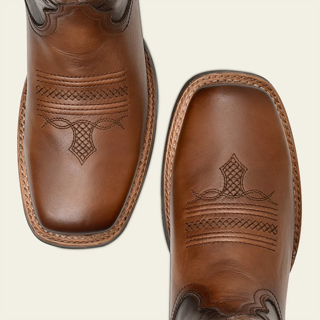 Men's Cuadra Sand Cowboy Rodeo Boots - Genuine Cowhide Leather Western Boots for Riding, Country Style & Outdoor Adventures