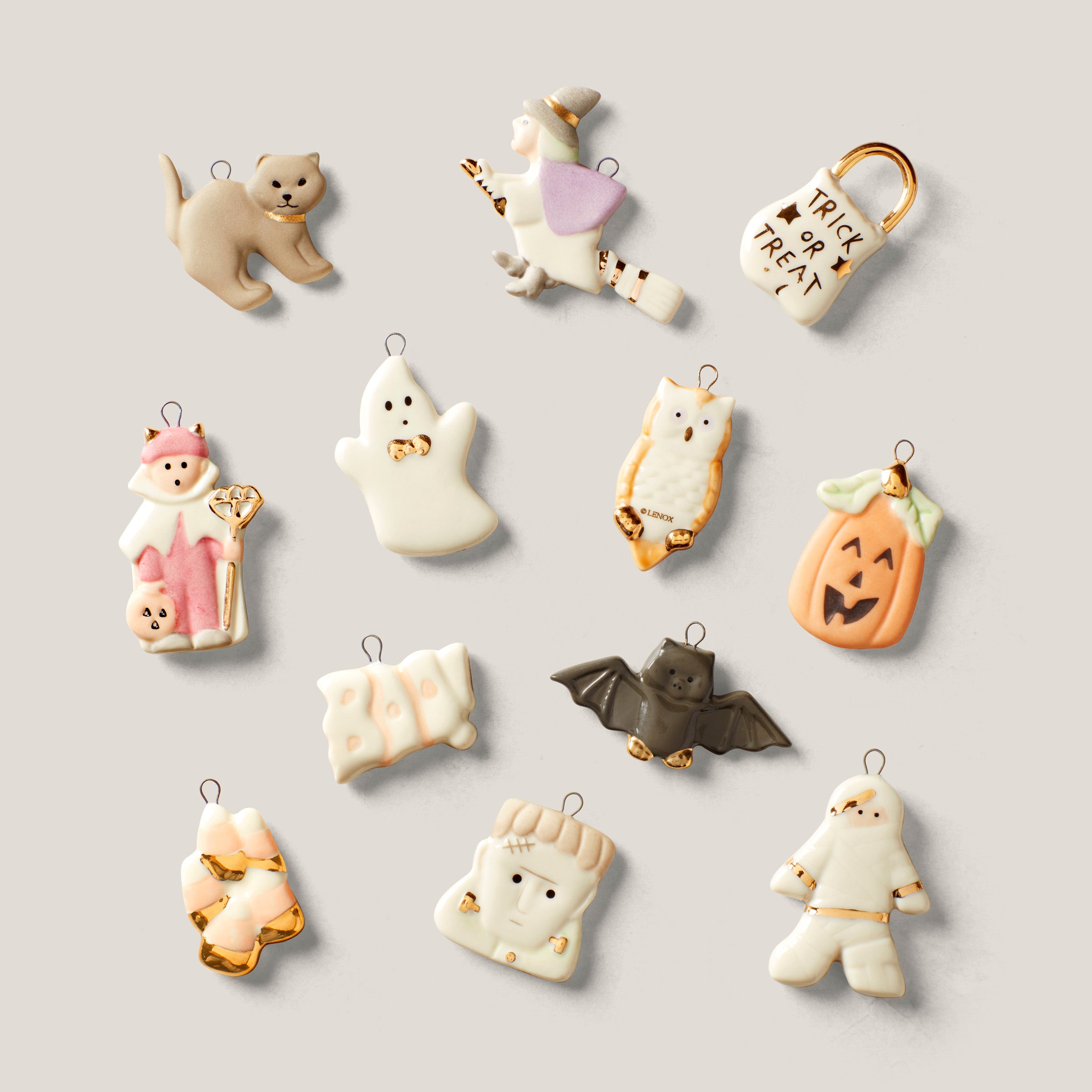 Halloween Trick or Treat 12-Piece Ornament Set - Spooky Decor for Party, Home & Tree