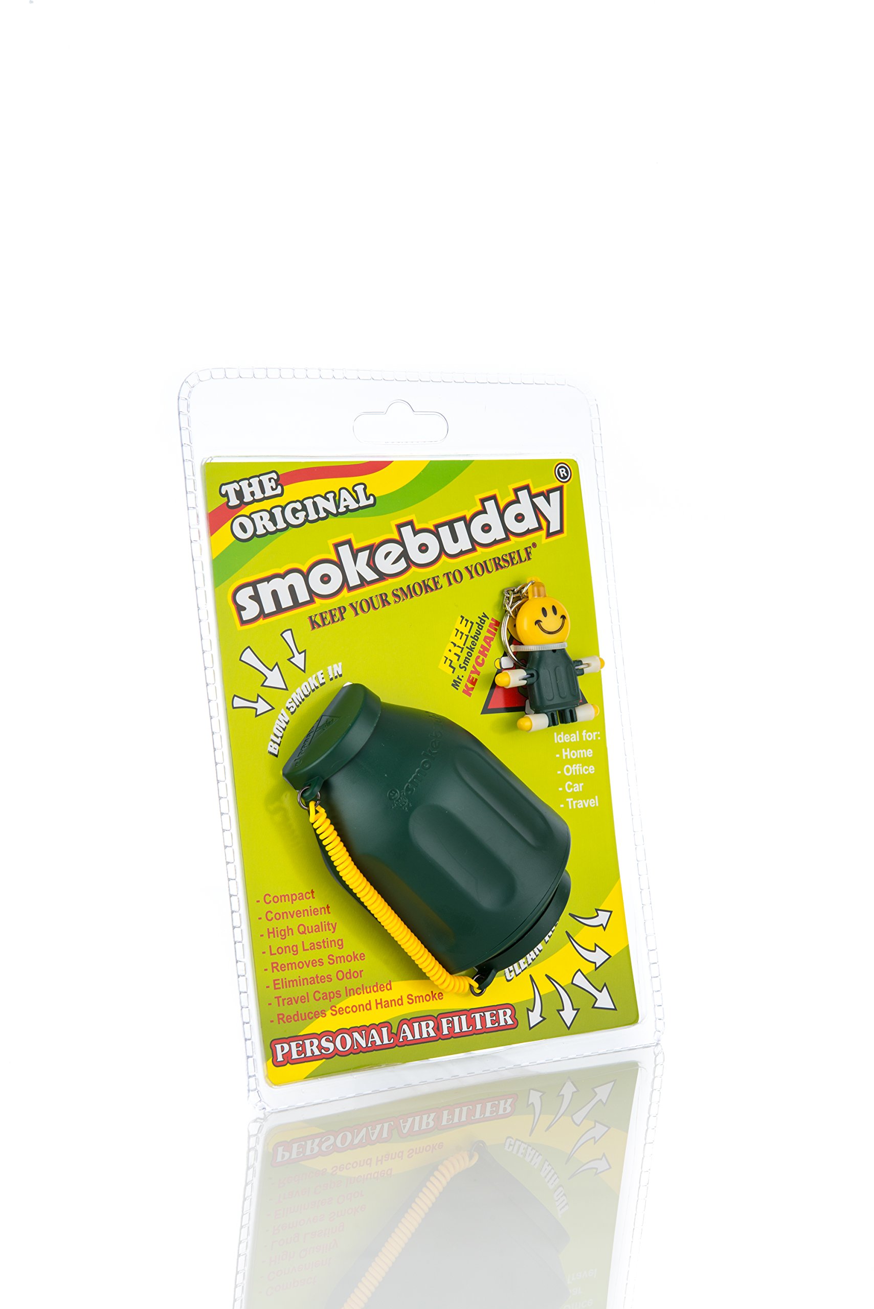 Smokebuddy Original Green Personal Air Filter - Portable Smoke Filter for Travel, Home & Outdoor Use - Eliminates Smoke & Odor Effectively