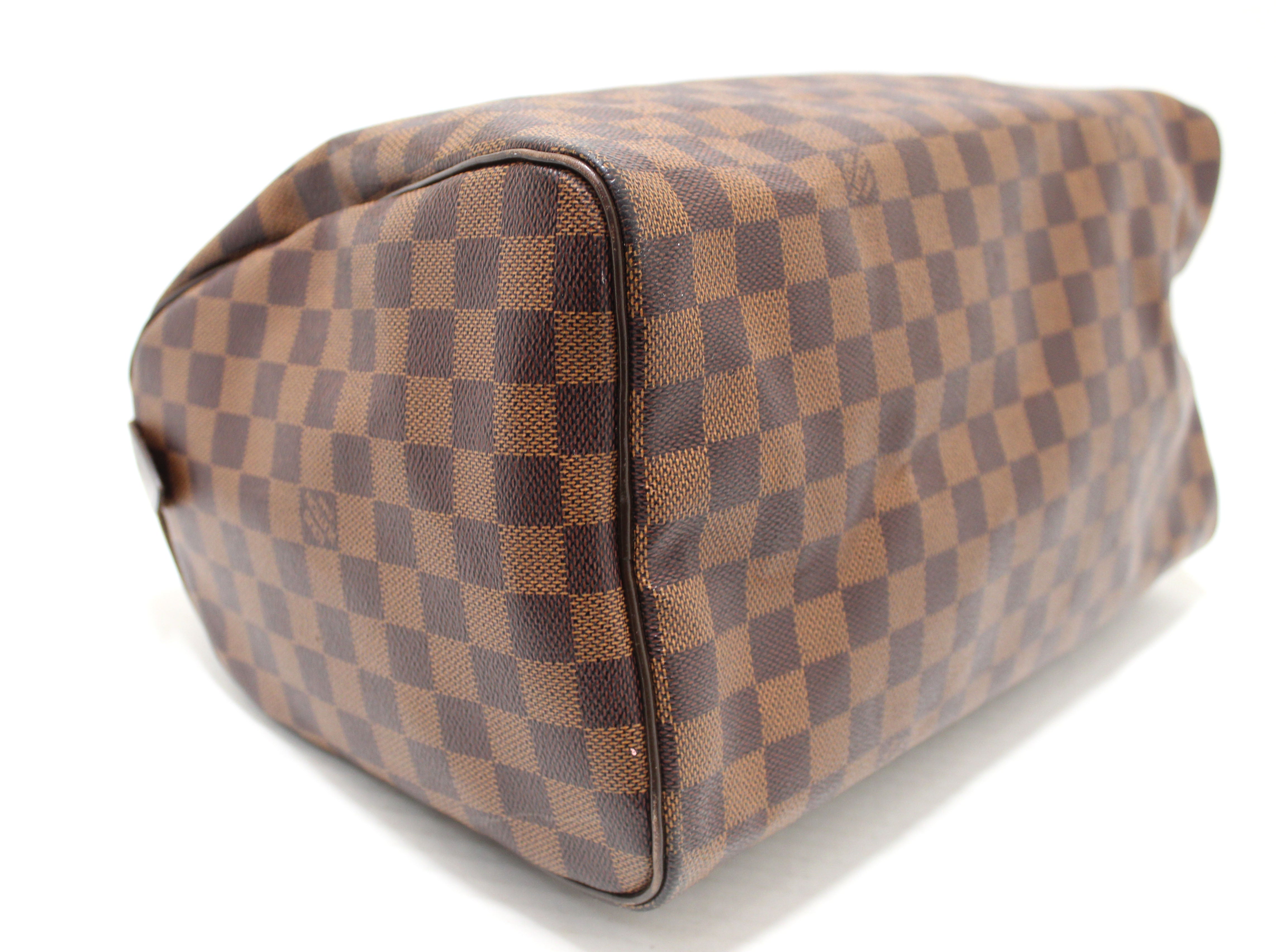 Authentic Louis Vuitton Damier Ebene Speedy 35 Handbag for Women - Luxury Designer Shoulder Bag & Travel Tote - Perfect for Work, Travel & Everyday Use
