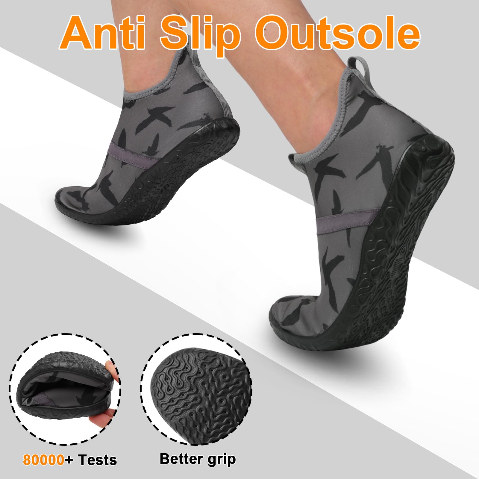 SKASO Barefoot Water Shoes for Women & Men - Lightweight Quick-Dry Mesh Non-Slip Beach Socks - Perfect for Swimming, Surfing, Yoga and Outdoor Activities
