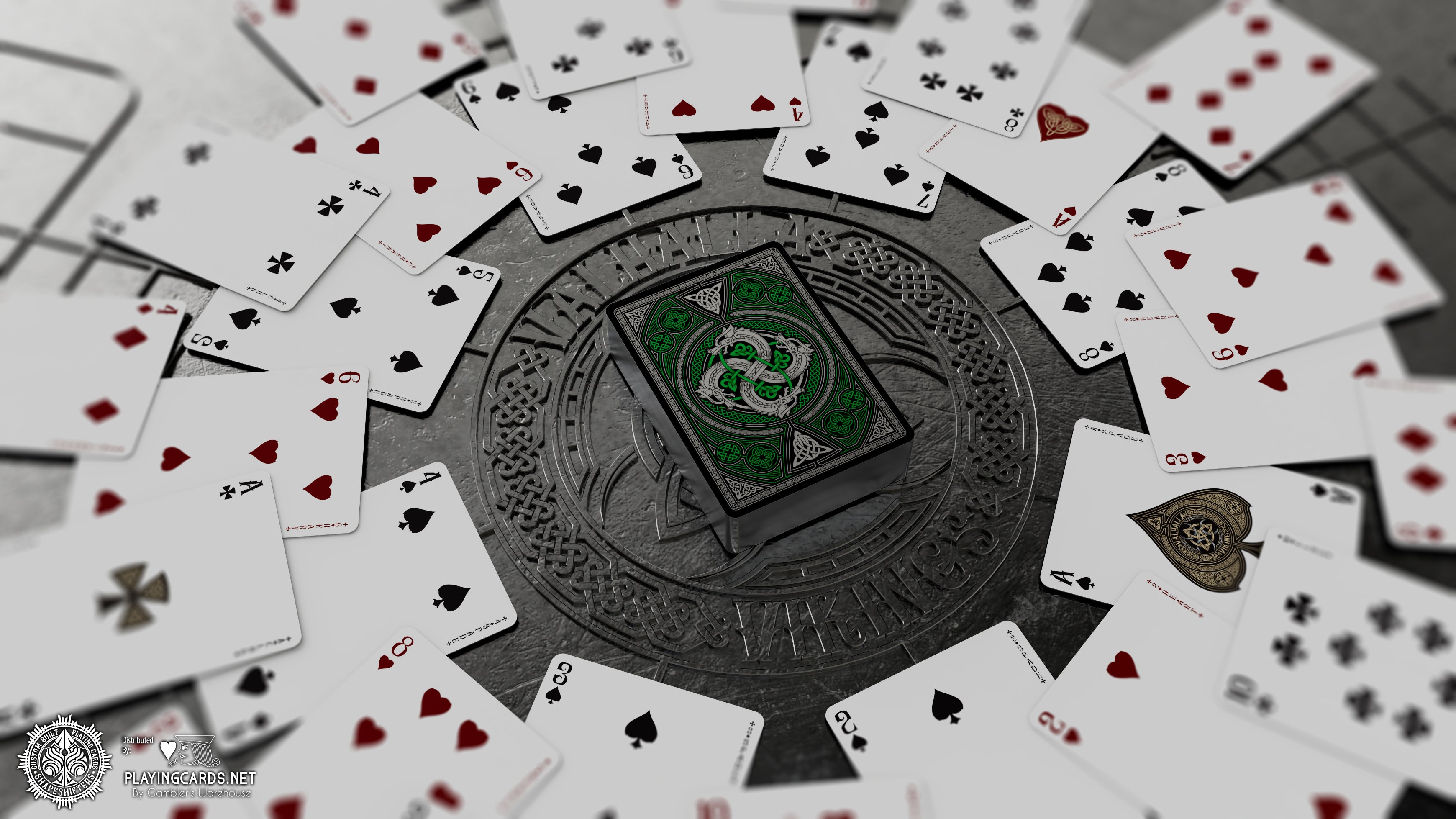 Valhalla Viking Playing Cards - Premium Gilded Emerald Deck for Poker, Magic Tricks & Collectors | Perfect for Game Nights, Gifts & Cardistry
