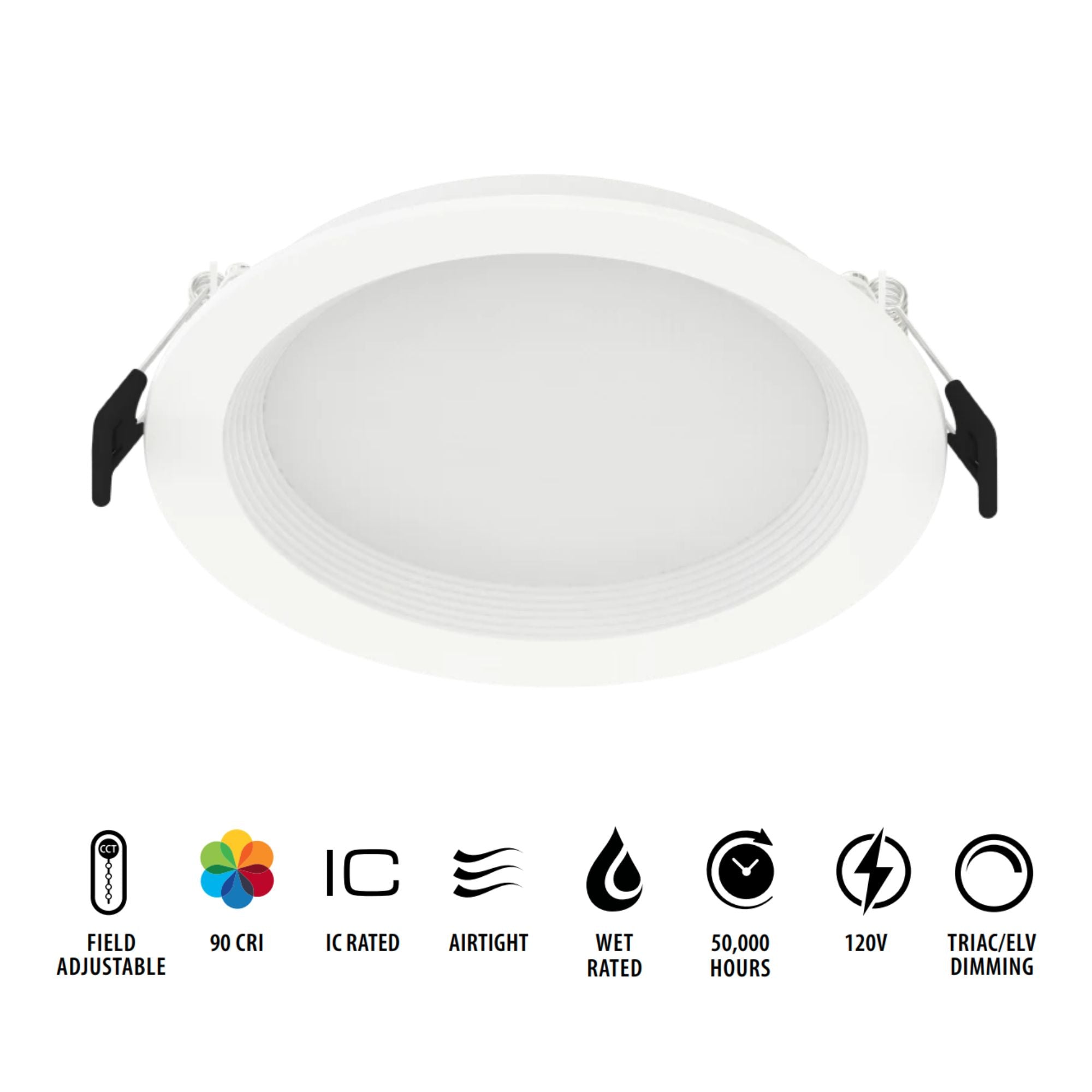 5 Inch Wafer LED Downlight 1100 Lumens 5 CCT Adjustable Color Temperature White Baffle Trim for Bedroom Kitchen Living Room Ceiling Lighting