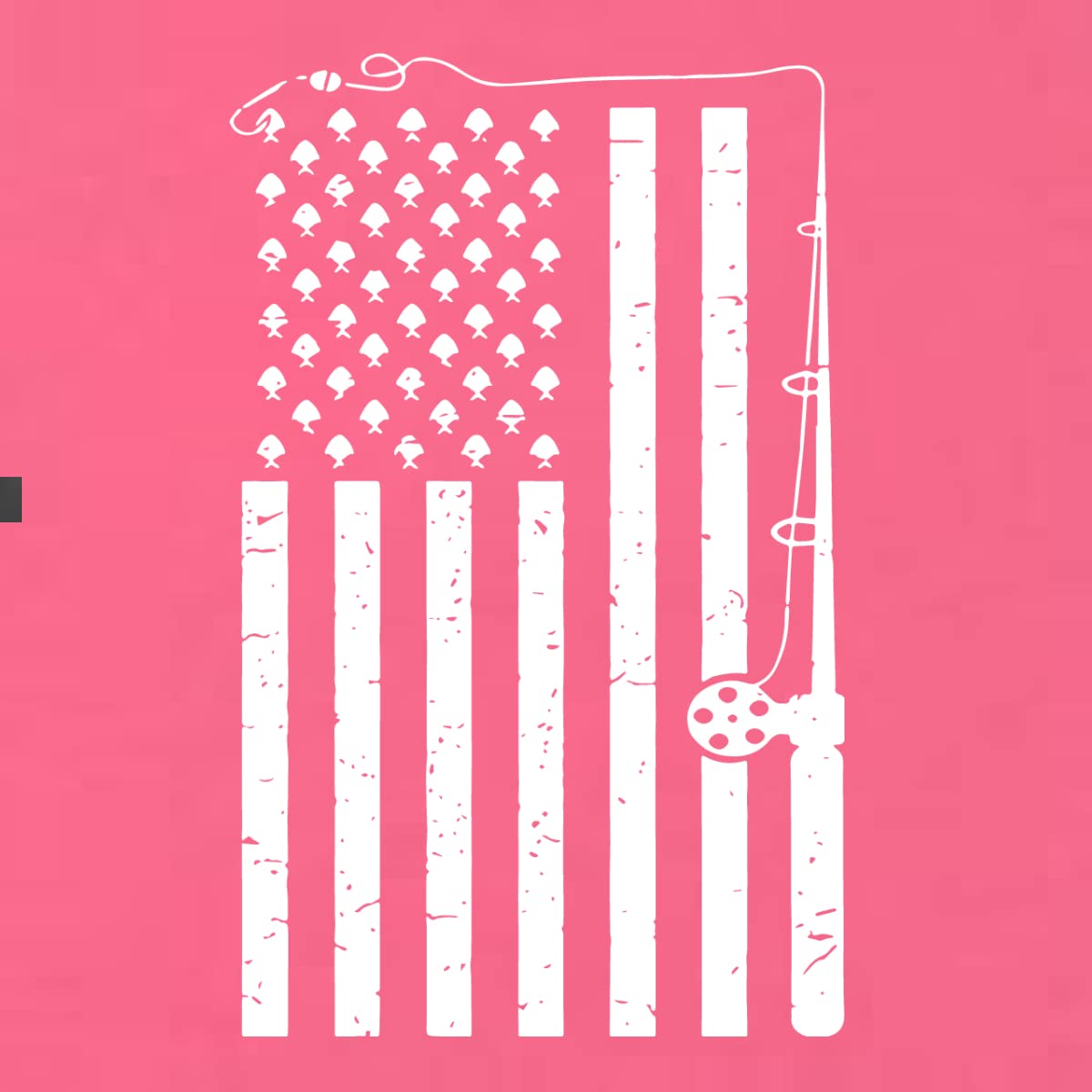 USA Flag Fishing Rod - Patriotic Fishing T-Shirt for Women & Juniors | Comfortable V-Neck Tee for Outdoor Fishing & Summer Activities
