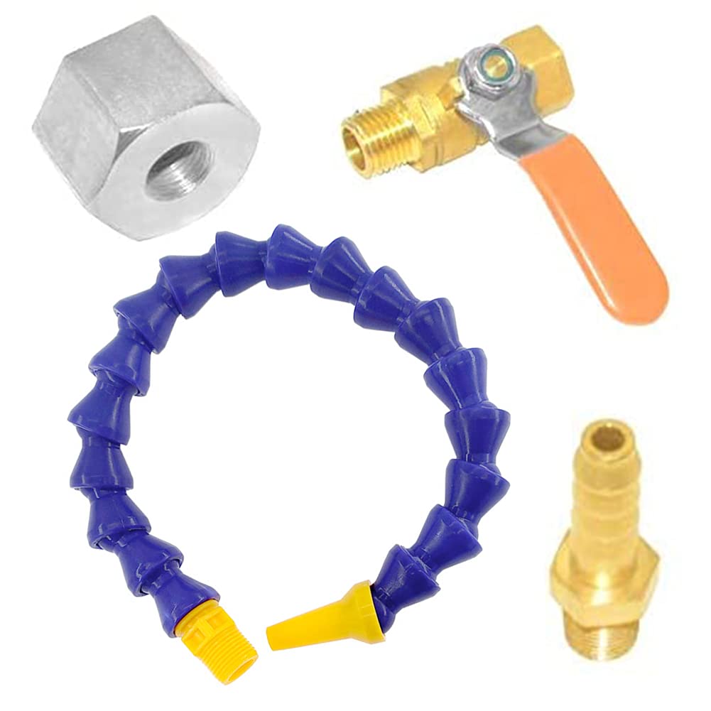 Joywayus 1/4PT Thread Adjustable Magnetic Base Coolant Hose Nozzle - Acetal Copolymer Round Spray Nozzle for Oil & Water Coolant Systems - Perfect for CNC Machines, Lathes, and Industrial Cooling Applications