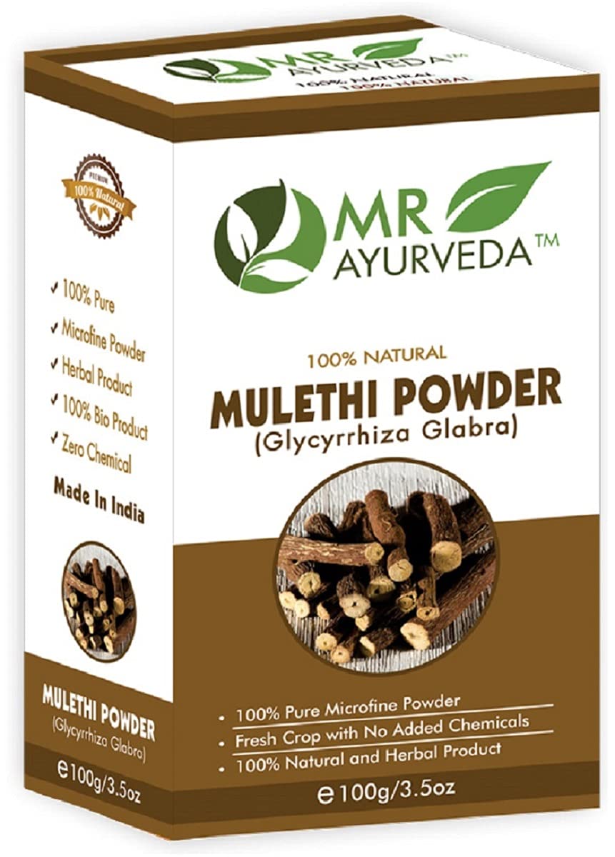 Organic Mulethi Powder (Licorice Root Powder) 100g - 100% Pure Ayurvedic Herb for Skin, Face & Hair Care | Natural Glow Booster, Acne Treatment & Hair Growth | DIY Beauty, Herbal Tea & Wellness Recipes