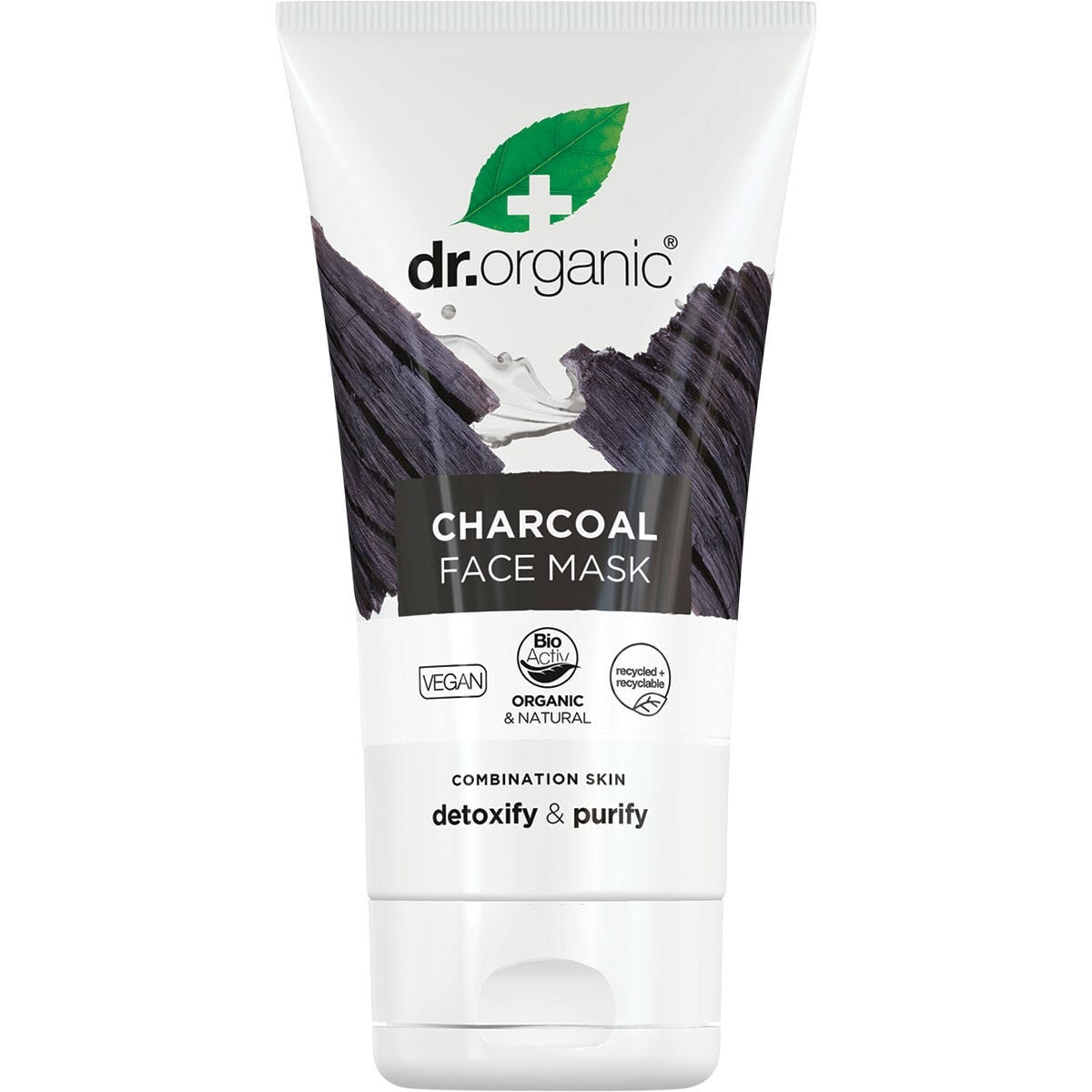 Dr Organic Activated Charcoal Face Mask - Deep Cleansing & Detoxifying for Acne & Blackheads - Perfect for Oily & Combination Skin Care Routine
