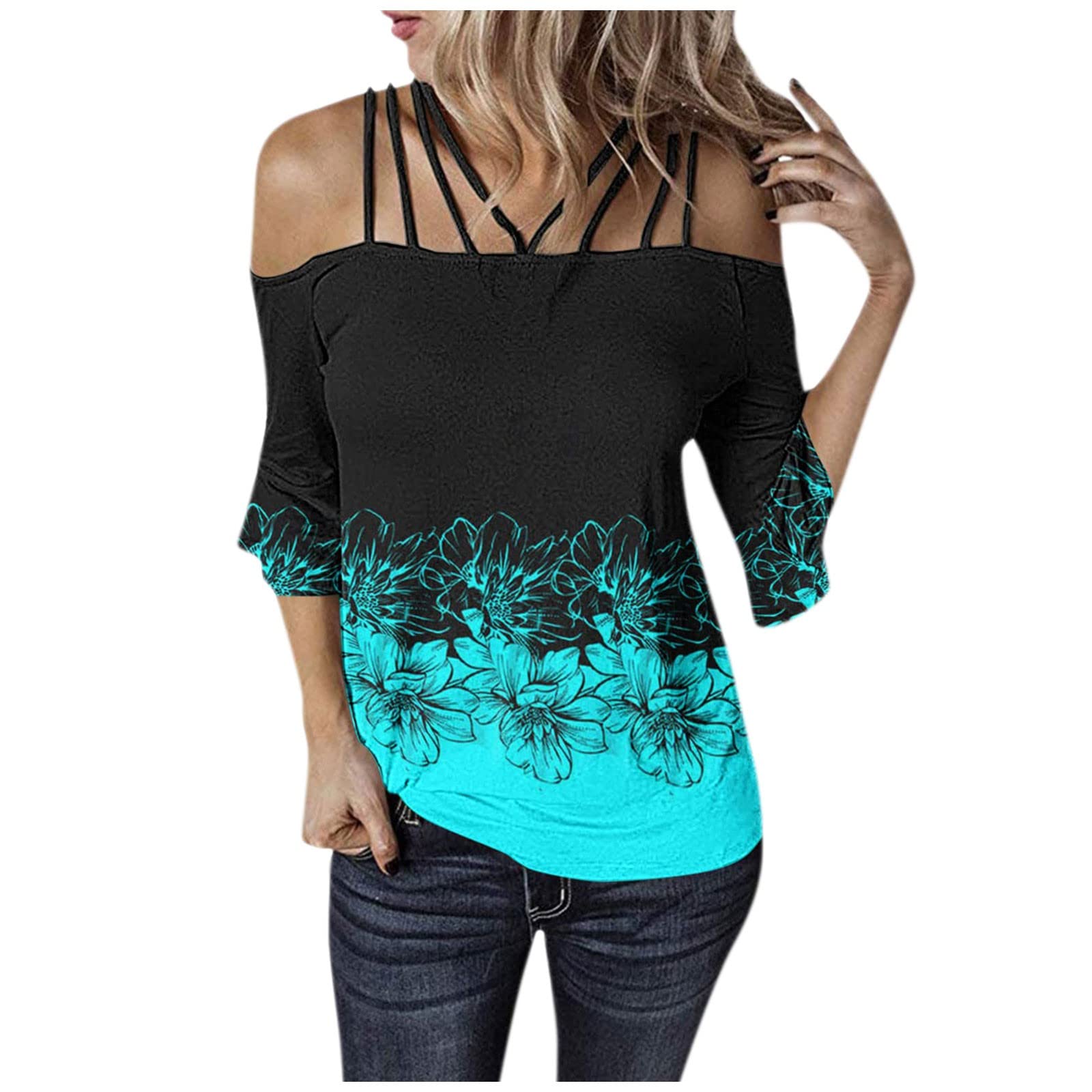 **Plus Size Women's Loose Floral Print T-Shirts & Casual Spaghetti Strap Tube Tops – Trendy Half Sleeve Blouses for Summer, Beach, and Everyday Wear**