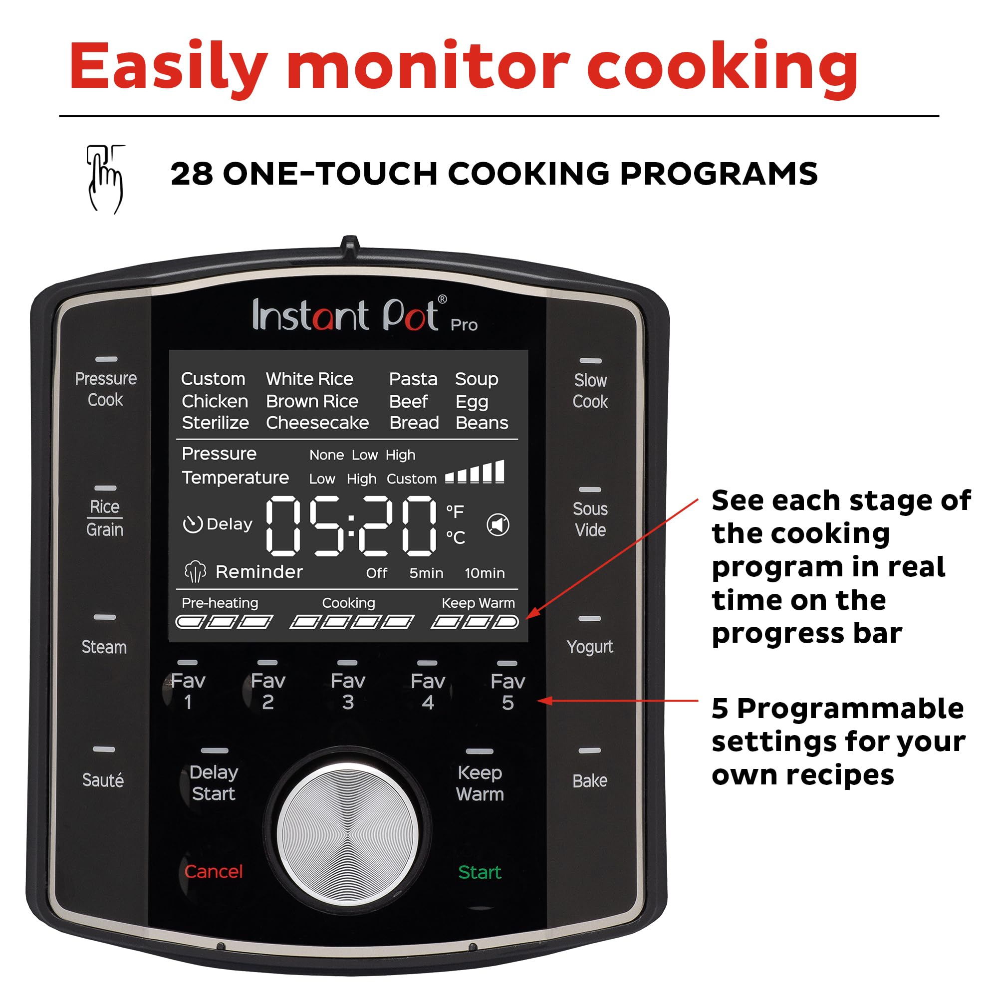 Instant Pot Pro 10-in-1 Multi-Cooker: Electric Pressure Cooker, Slow Cooker, Rice Cooker, Steamer, Sauté Pan, Sous Vide, Yogurt Maker & Food Warmer | 6 Quart Black | Smart App with 800+ Recipes | Perfect for Meal Prep, Family Dinners & Healthy Cooking