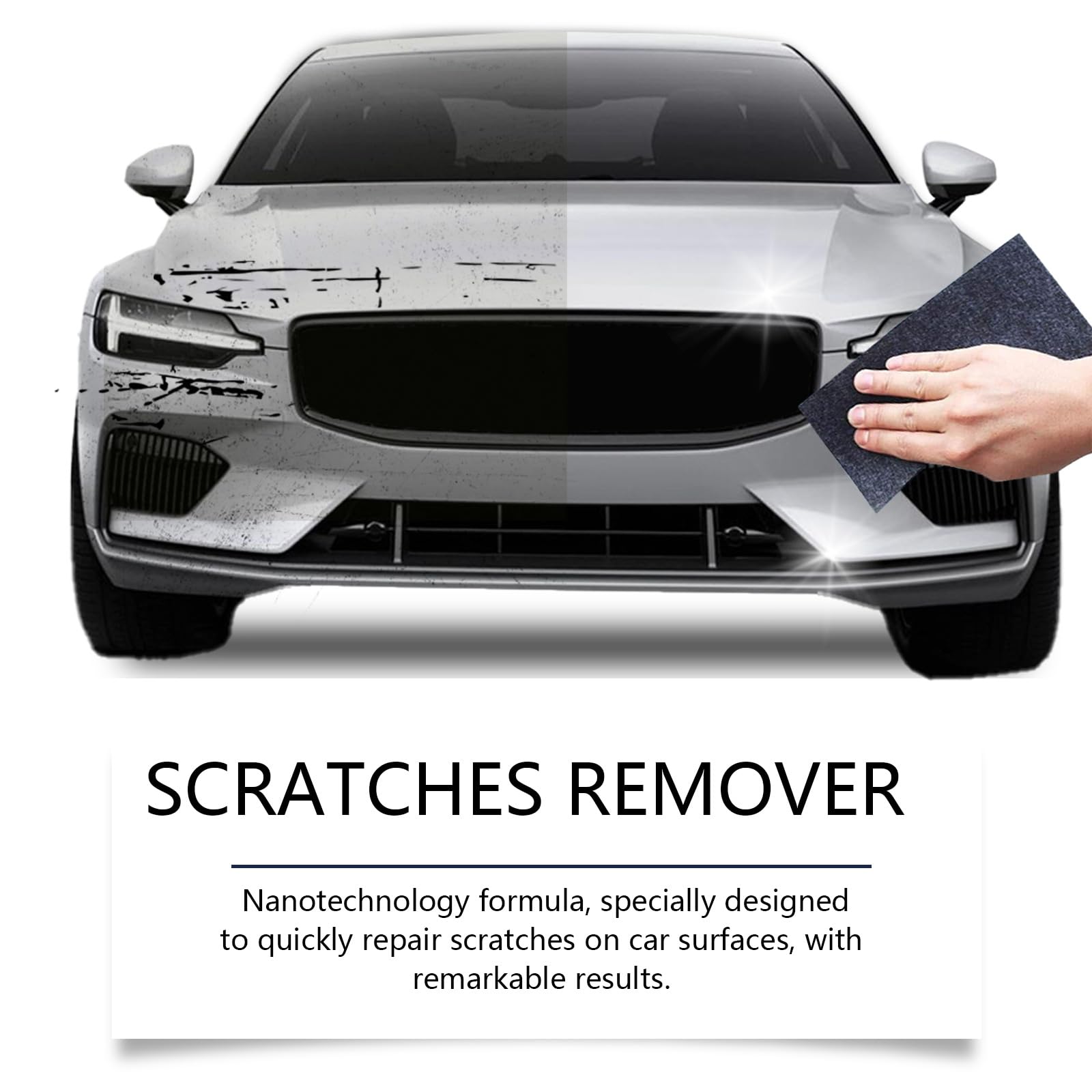 Nano Cloth Car Scratch Remover Kit - Professional Scratch Repair Wax & Microfiber Pads for Car Paint Restoration - Perfect for DIY Auto Detailing, Removing Swirl Marks & Light Scratches (1-Pack)