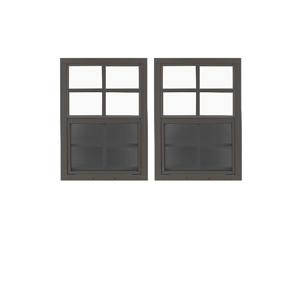 2 Pack Black Flush Shed Windows 18