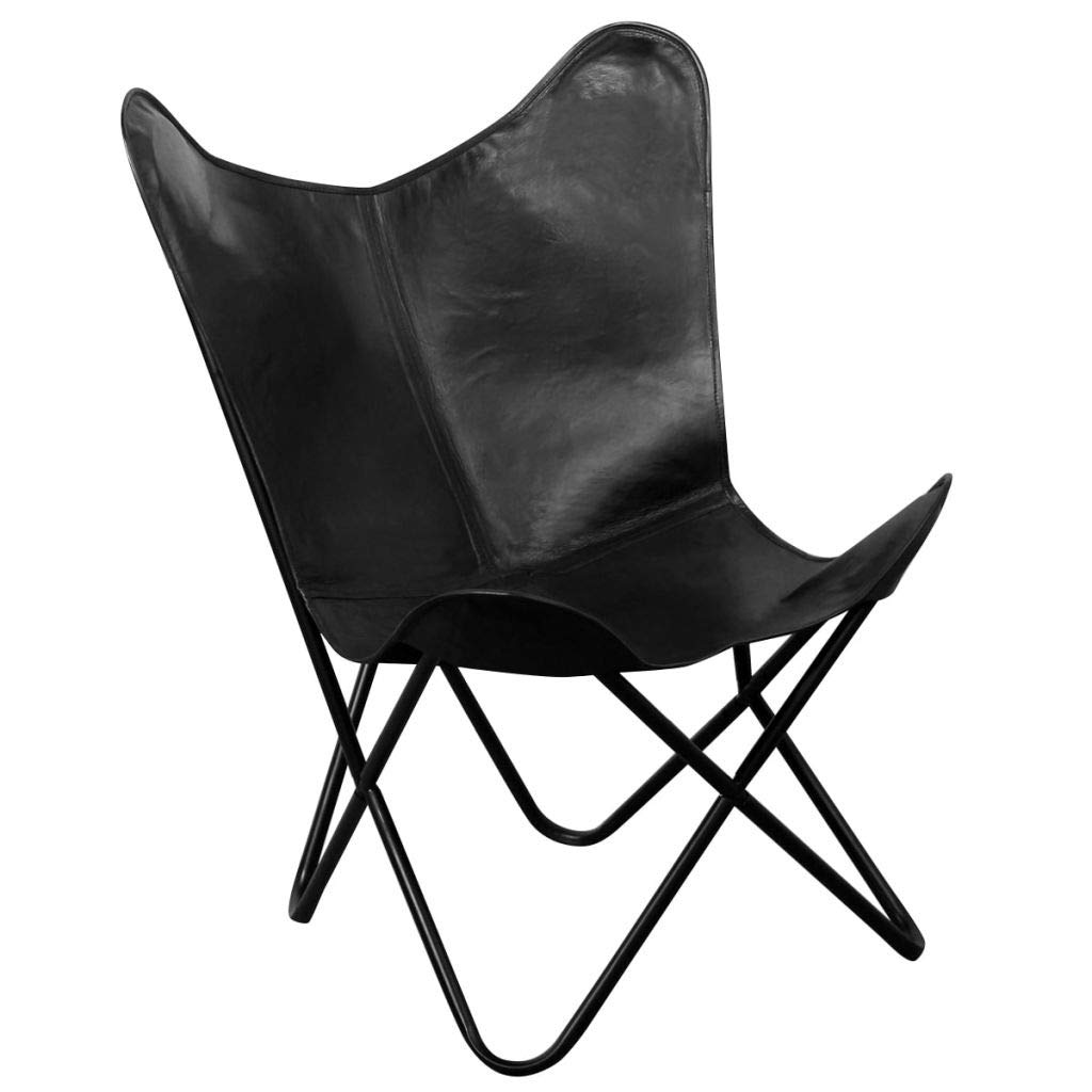 Butterfly Chair with Upholstered Seat - Sturdy Iron Frame Lounge Chair for Living Room, Bedroom & Office - Comfortable Seating Furniture for Relaxing, Reading & Working